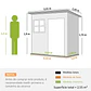 Abrigo de Jardim Exterior 2,55 m² Cinza Escuro - Thumbnail 3