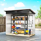 Abrigo de Jardim Exterior 2,55 m² Cinza Escuro - Thumbnail 2