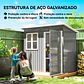 Abrigo de Jardim Exterior 2,55 m² Cinza Escuro - Thumbnail 6