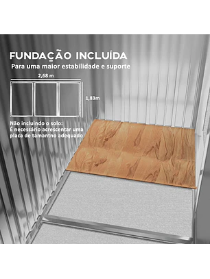 Abrigo de Jardim de Superfície útil com 4,9m²