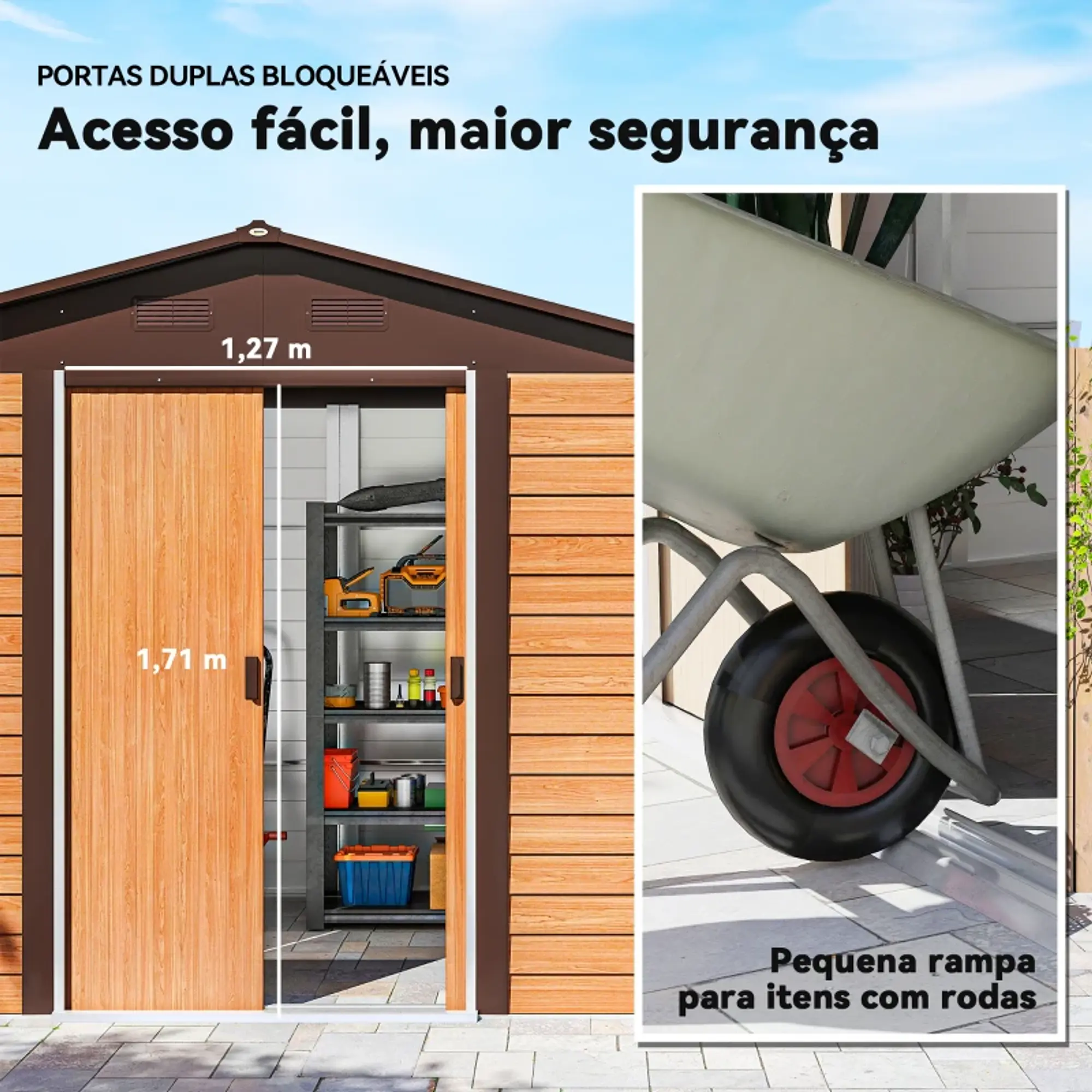Abrigo de Jardim 4,84 m² Madeira e Marrom 6