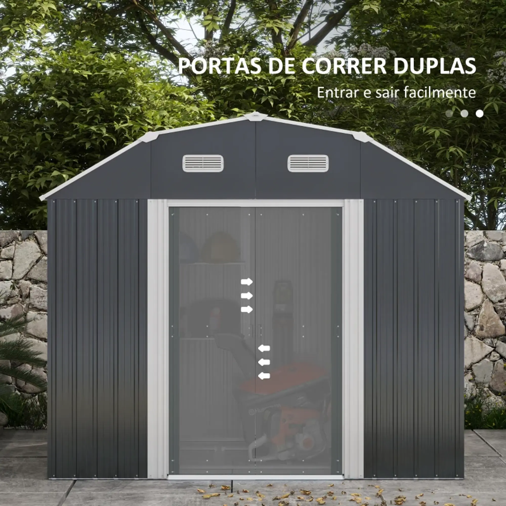 Abrigo de Jardim 2,7 m² Cinza Escuro 3