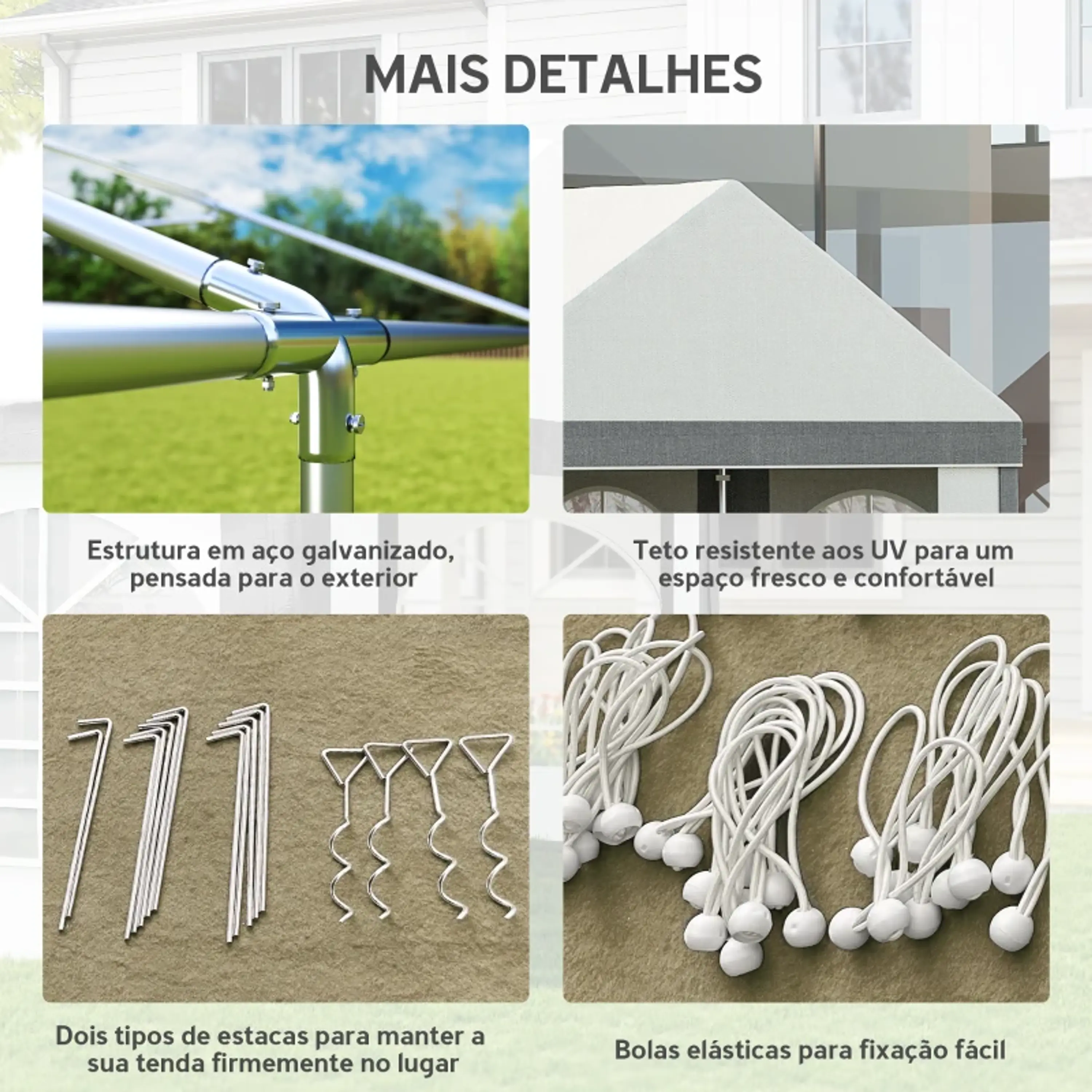 Tenda para Festas 4x8 m Janelas Anti-UV 5