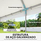 Tenda para Festas 4x6 m com Luzes LED, Paredes Removíveis, 2 Portas e Janelas, UPF30+, Branco - Thumbnail 6