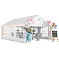 Tenda para Festas 4x6 m com Luzes LED, Paredes Removíveis, 2 Portas e Janelas, UPF30+, Branco - Thumbnail 2