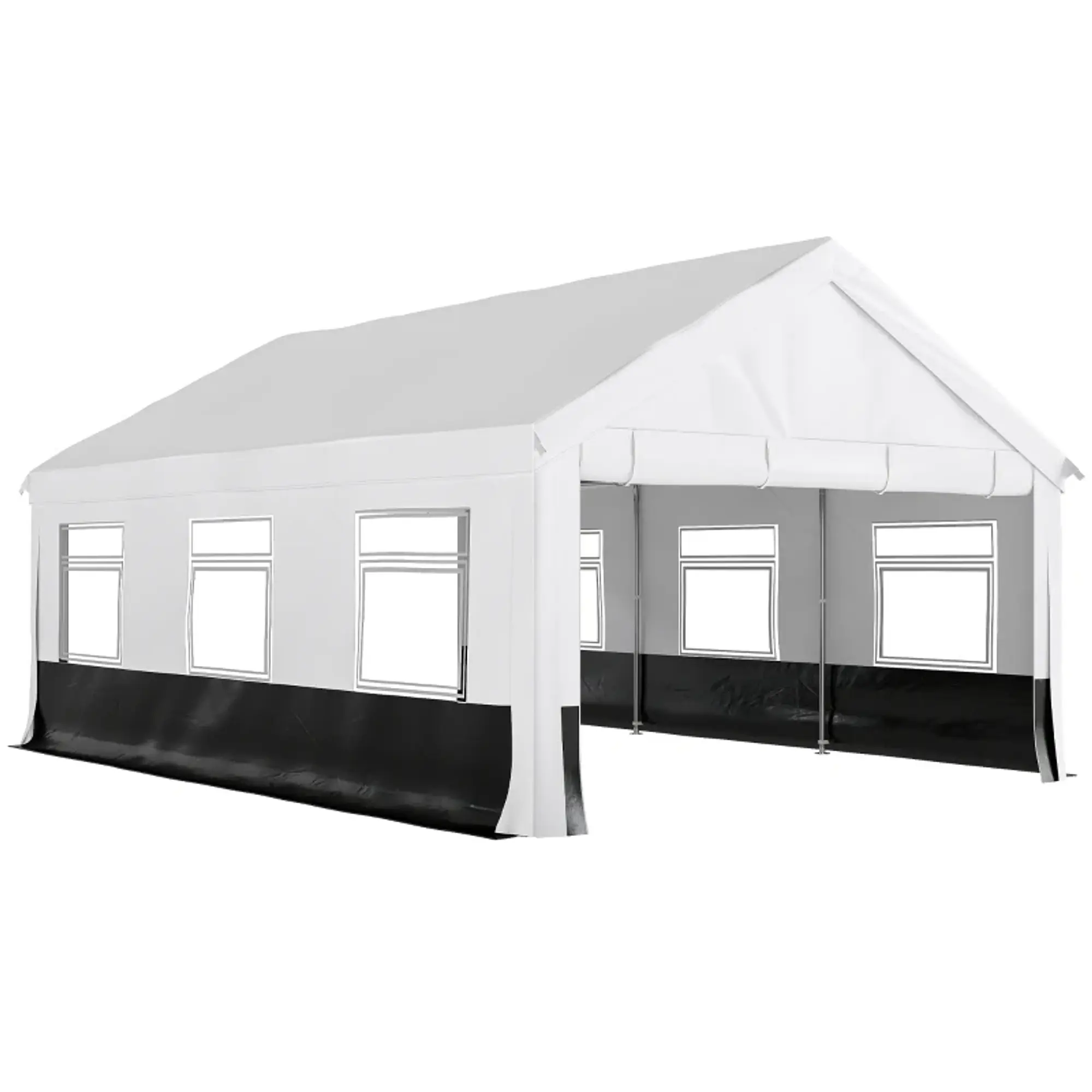 Tenda para Festas 4x6 m, Tenda de Jardim com Paredes Removíveis, 2 Portas e Janelas UPF30+ 3