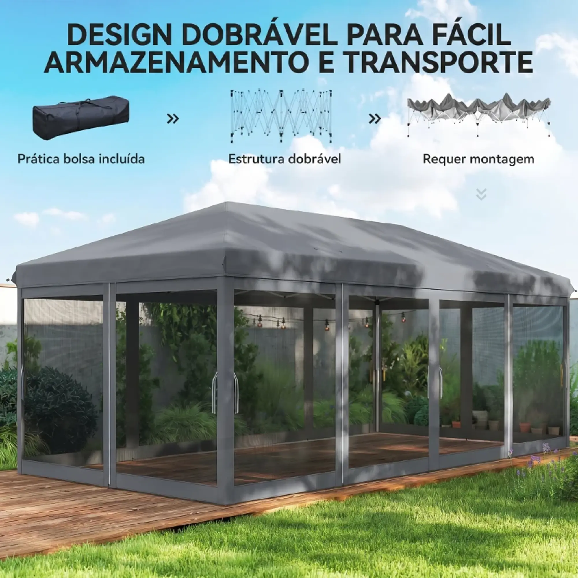 Tenda Dobrável 585x295x270 cm 6