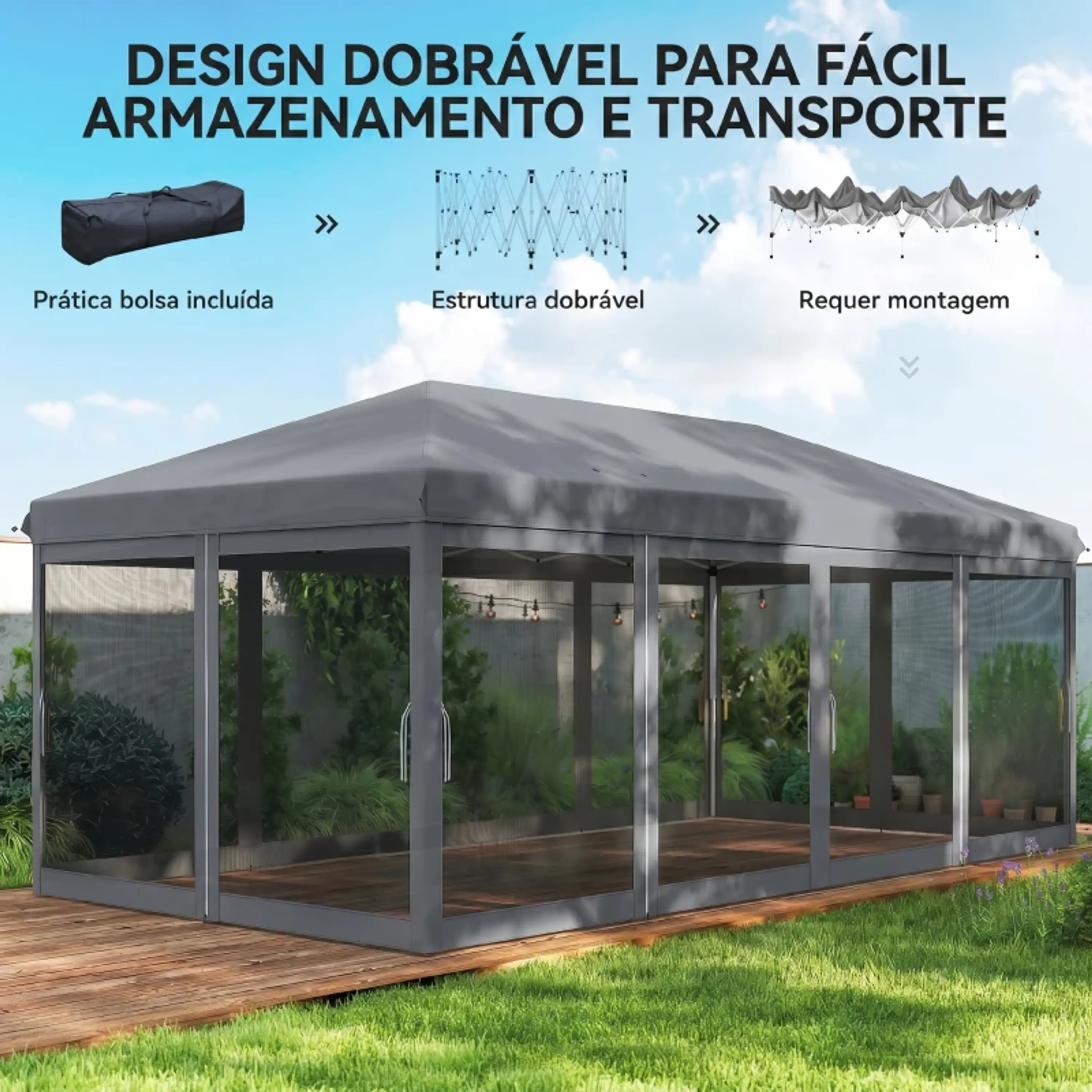 Tenda Dobrável 585x295x270 cm 6