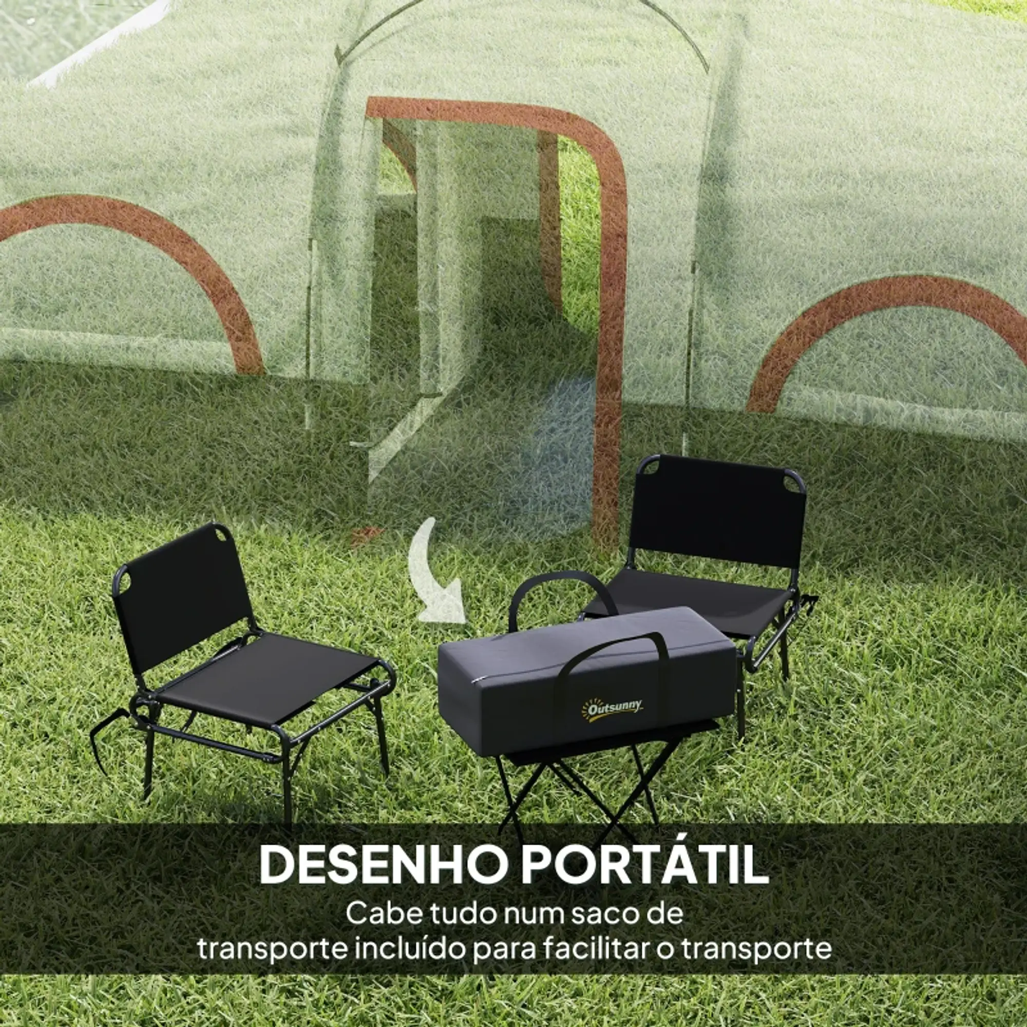 Tenda de Campismo Familiar Tipo Túnel para 4-6 Pessoas 10