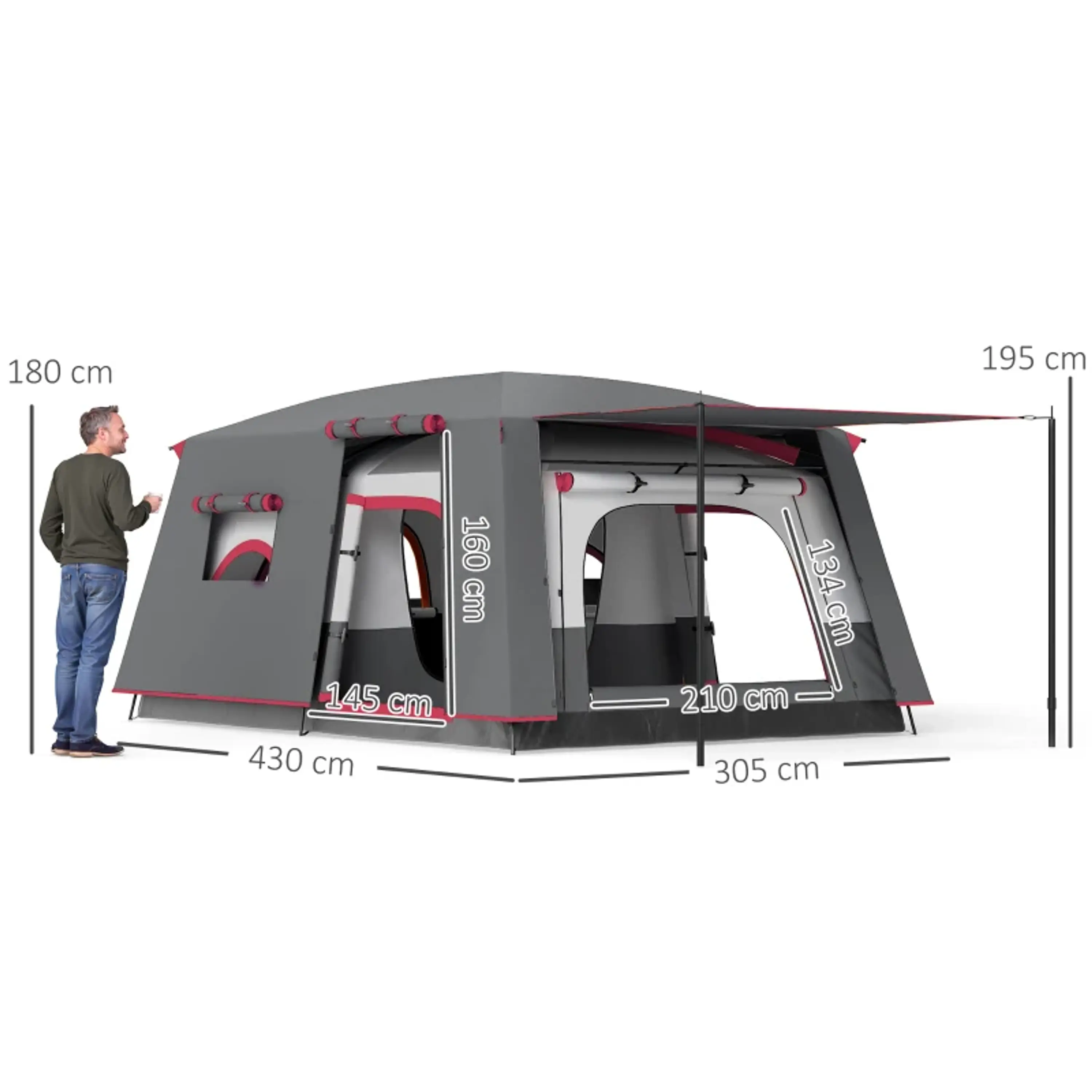 Tenda de Campismo com 2 Quartos 5