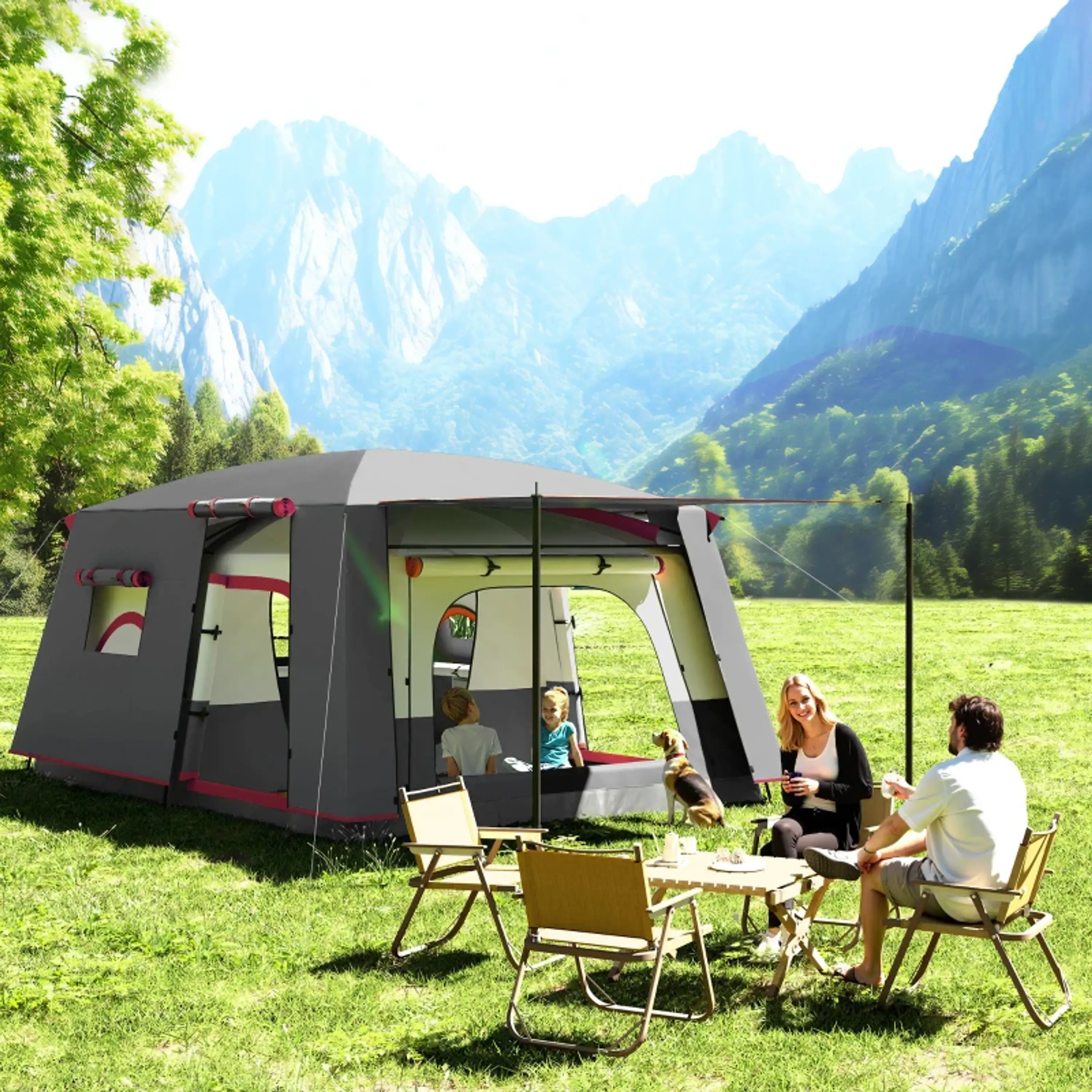 Tenda de Campismo com 2 Quartos 2