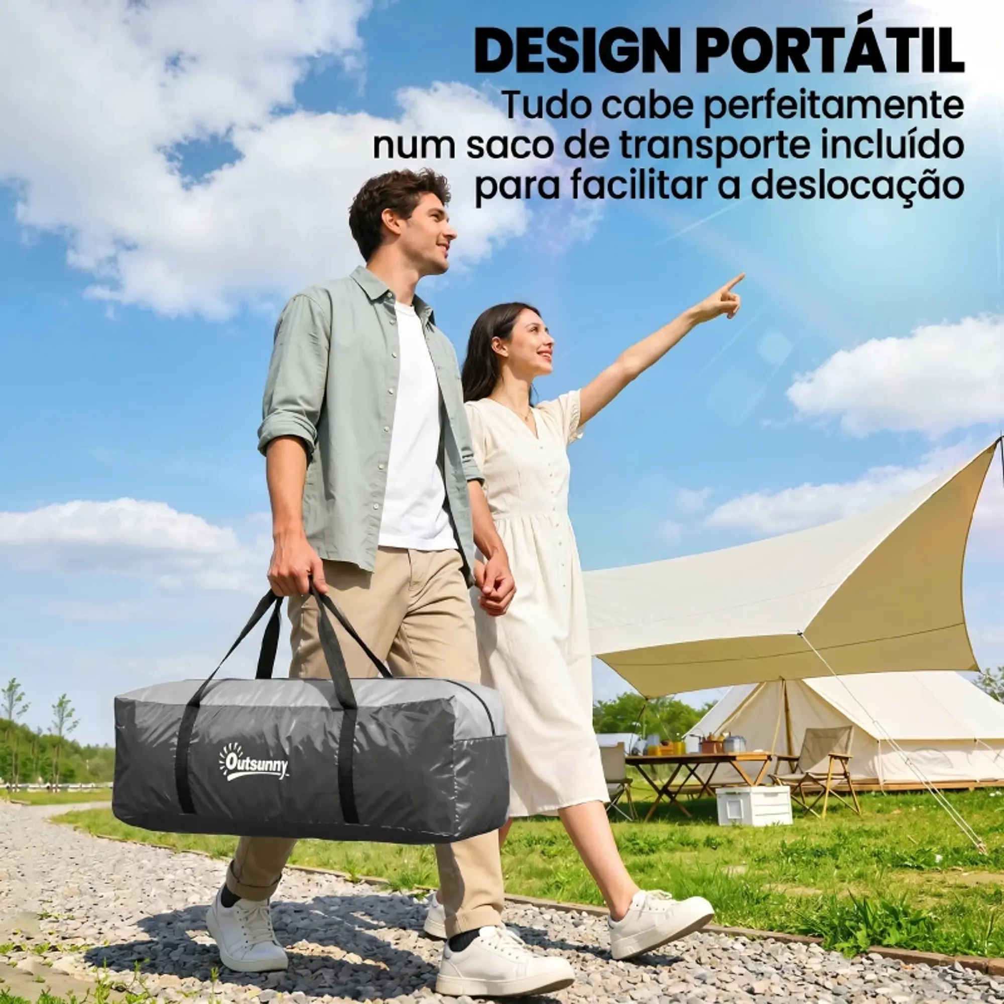 Tenda de Campismo Impermeável 3000mm+ com Bolsa de Transporte 8