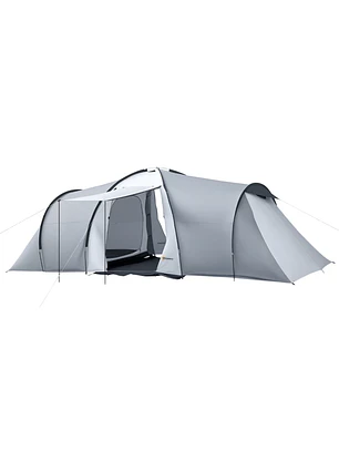 Tenda de Campismo Familiar  Impermeável Anti-UV 590x245x193 cm Cinza Prata