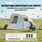 Tenda de Campismo Insuflável com Bomba, Impermeável - Montagem Rápida Azul - Thumbnail 7