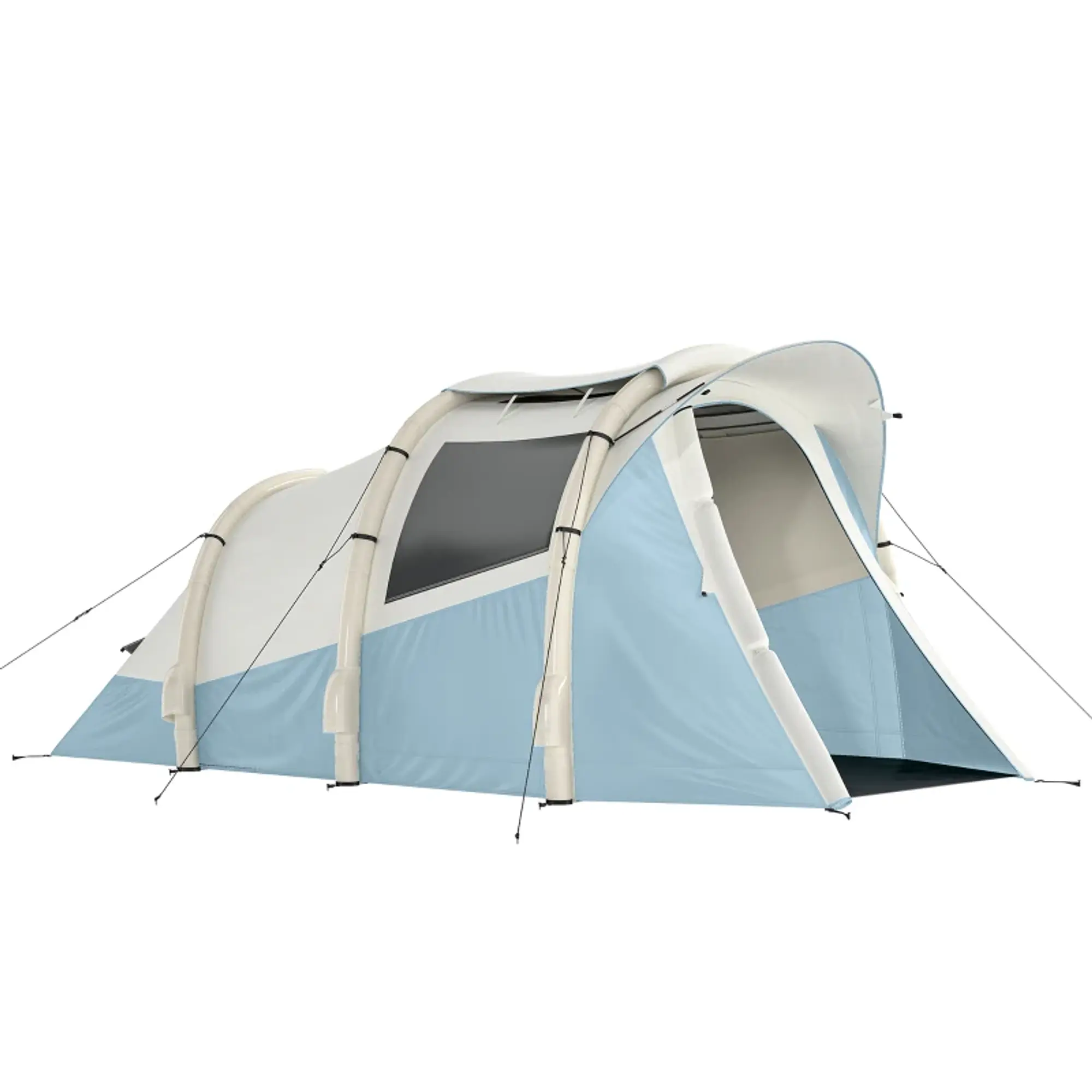 Tenda de Campismo Insuflável com Bomba, Impermeável - Montagem Rápida Azul 13