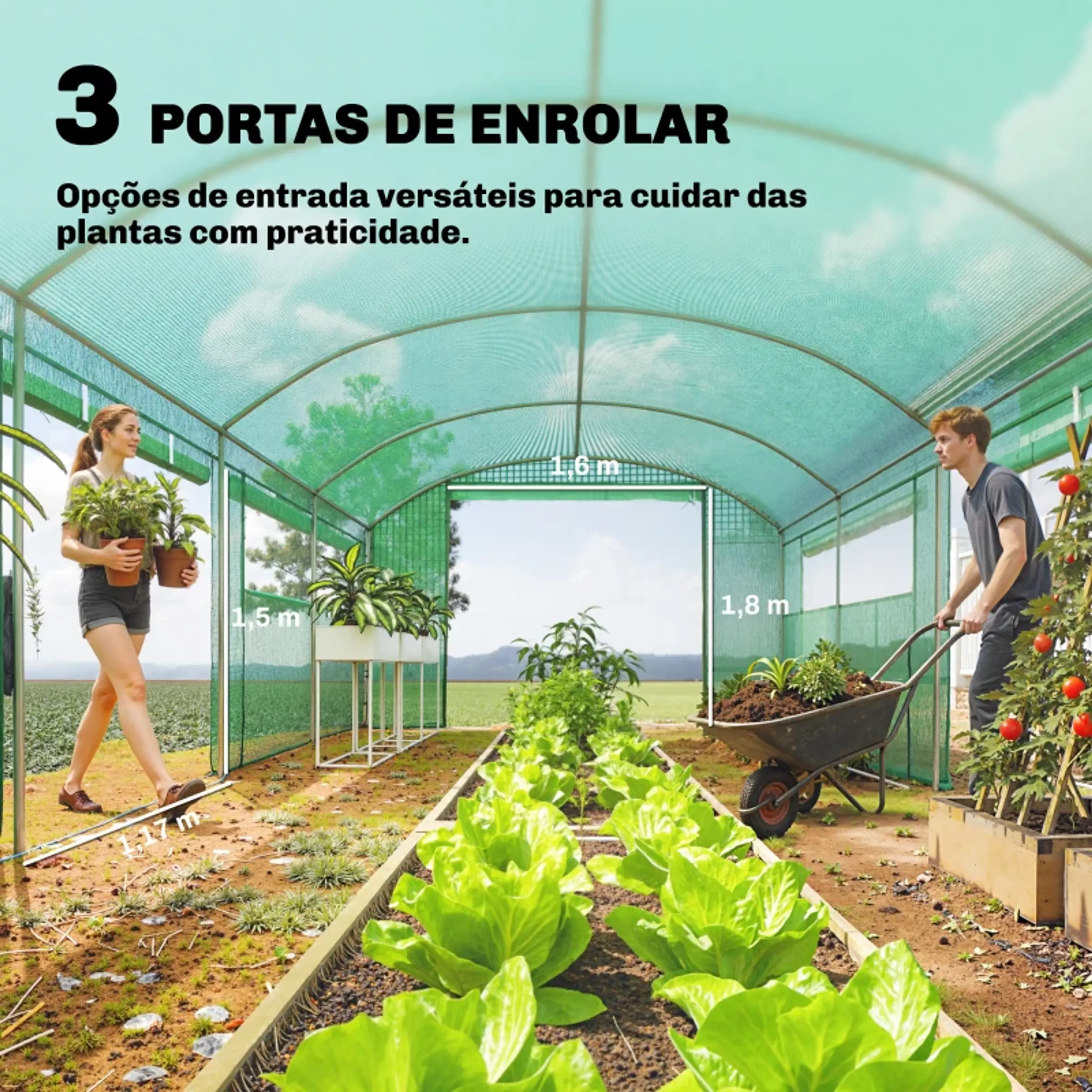 Estufa Tipo Túnel 6x3x2 m 6