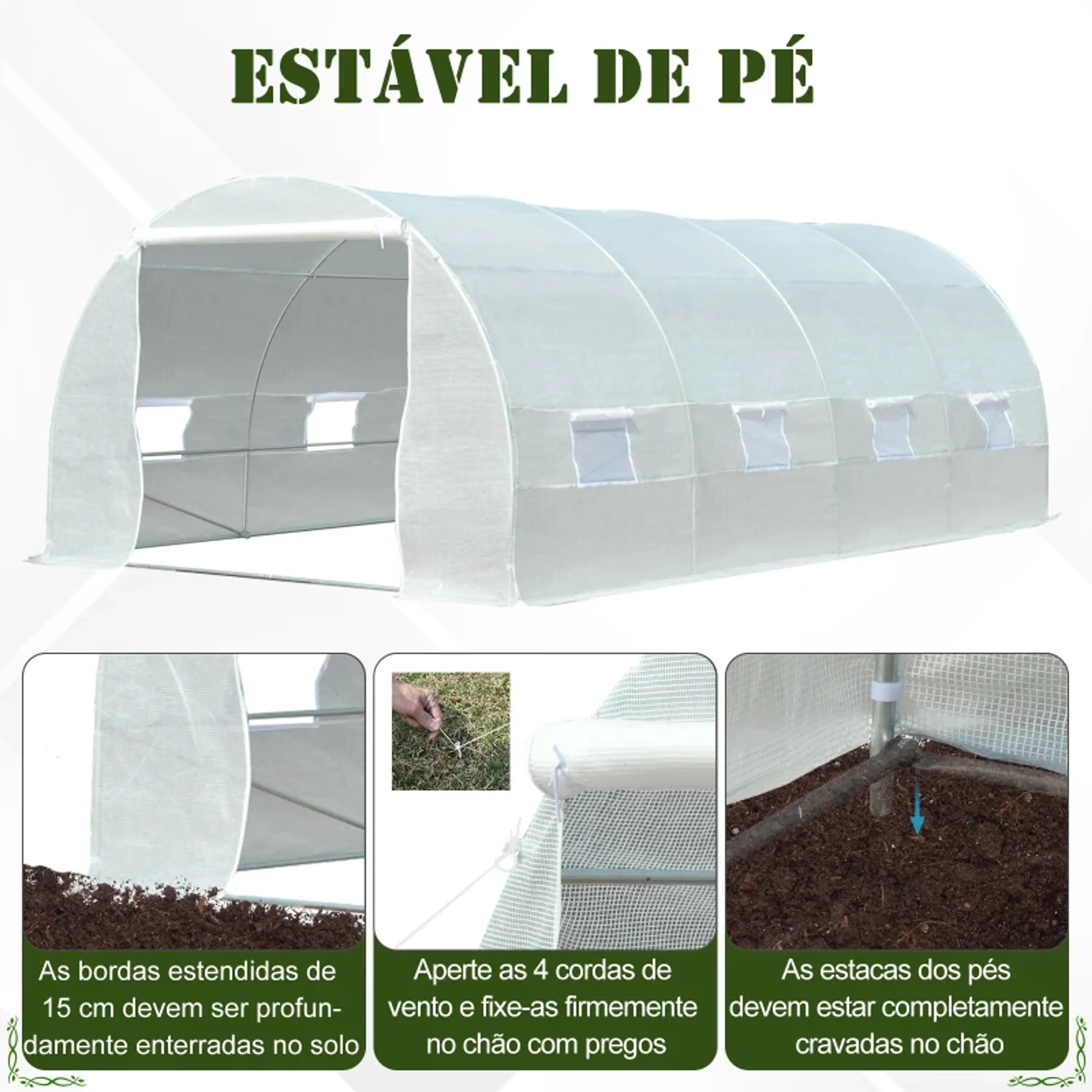 Estufa Tipo Túnel 595x300x200 cm com 8 Janelas 10