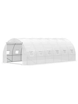 Estufa de Túnel 600x300x200cm com Porta Enrolável 12 Janelas