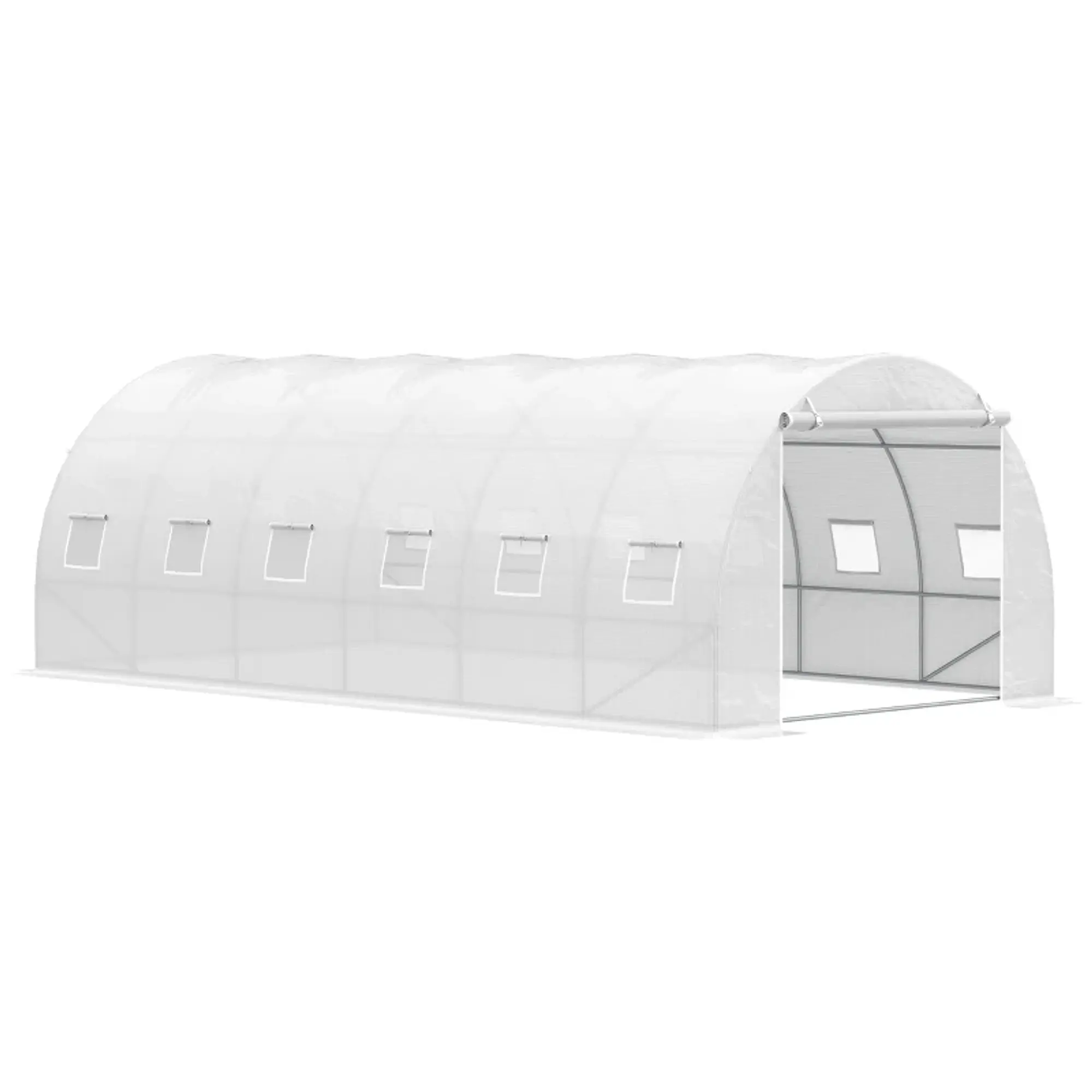 Estufa de Túnel 600x300x200cm com Porta Enrolável 12 Janelas 11