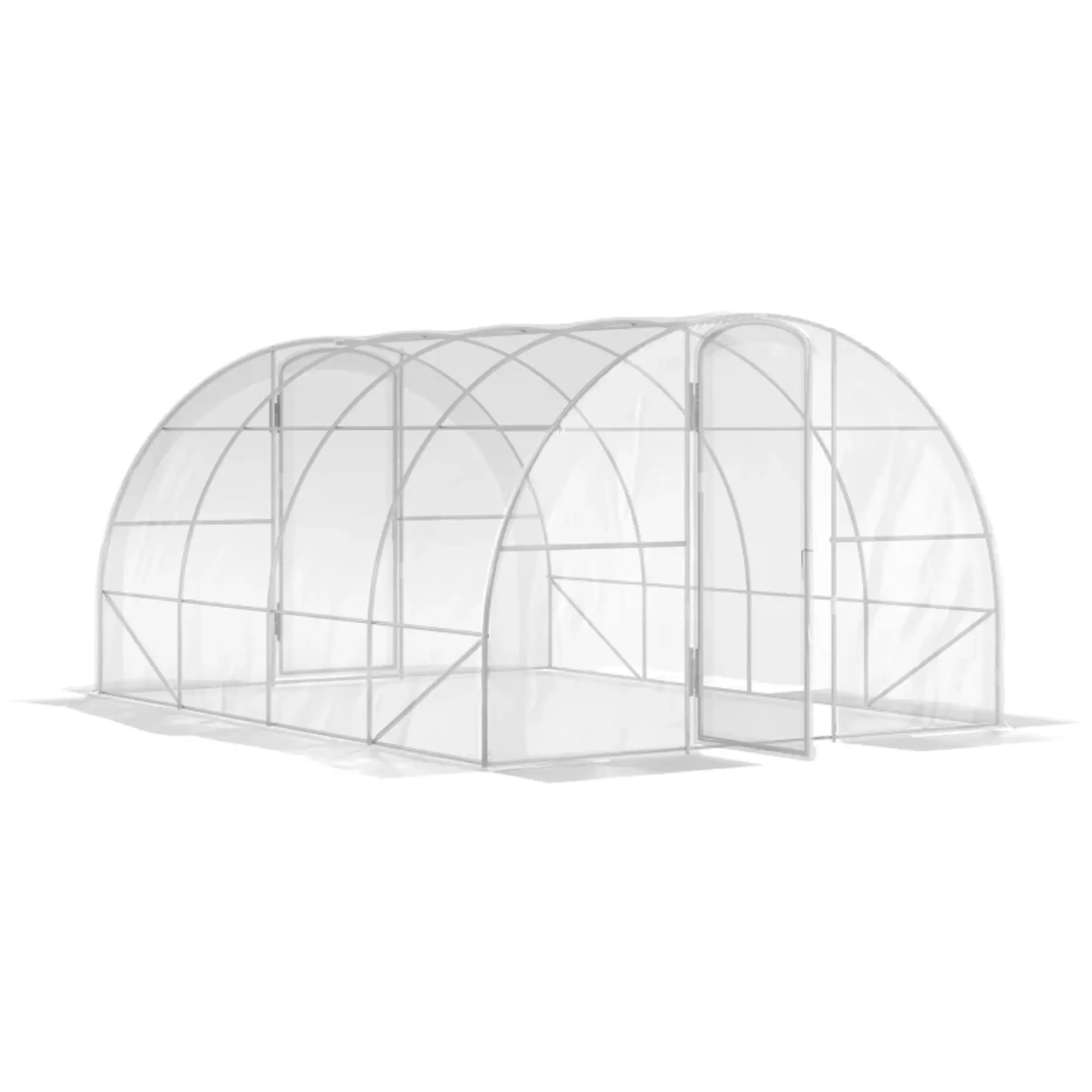 Estufa de Túnel 395x295x195 cm de teto Arredondado Transparente 12