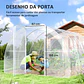 Estufa de Túnel 395x295x195 cm de teto Arredondado Transparente - Thumbnail 6