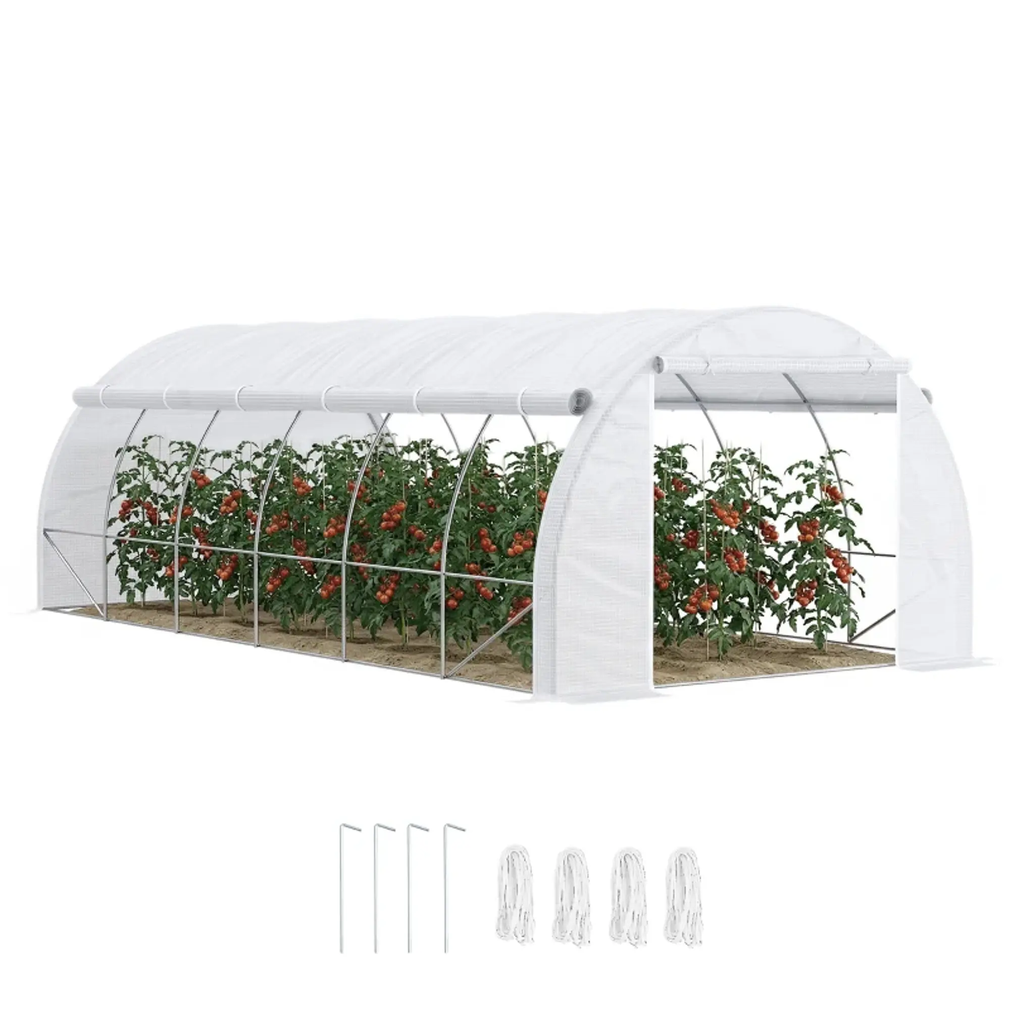 Estufa de Jardim 6x3x2m com Porta Enrolável 12 Janelas 2