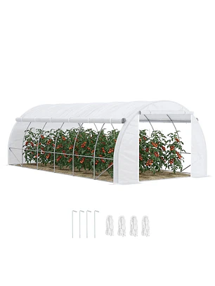 Estufa de Jardim 6x3x2m com Porta Enrolável 12 Janelas