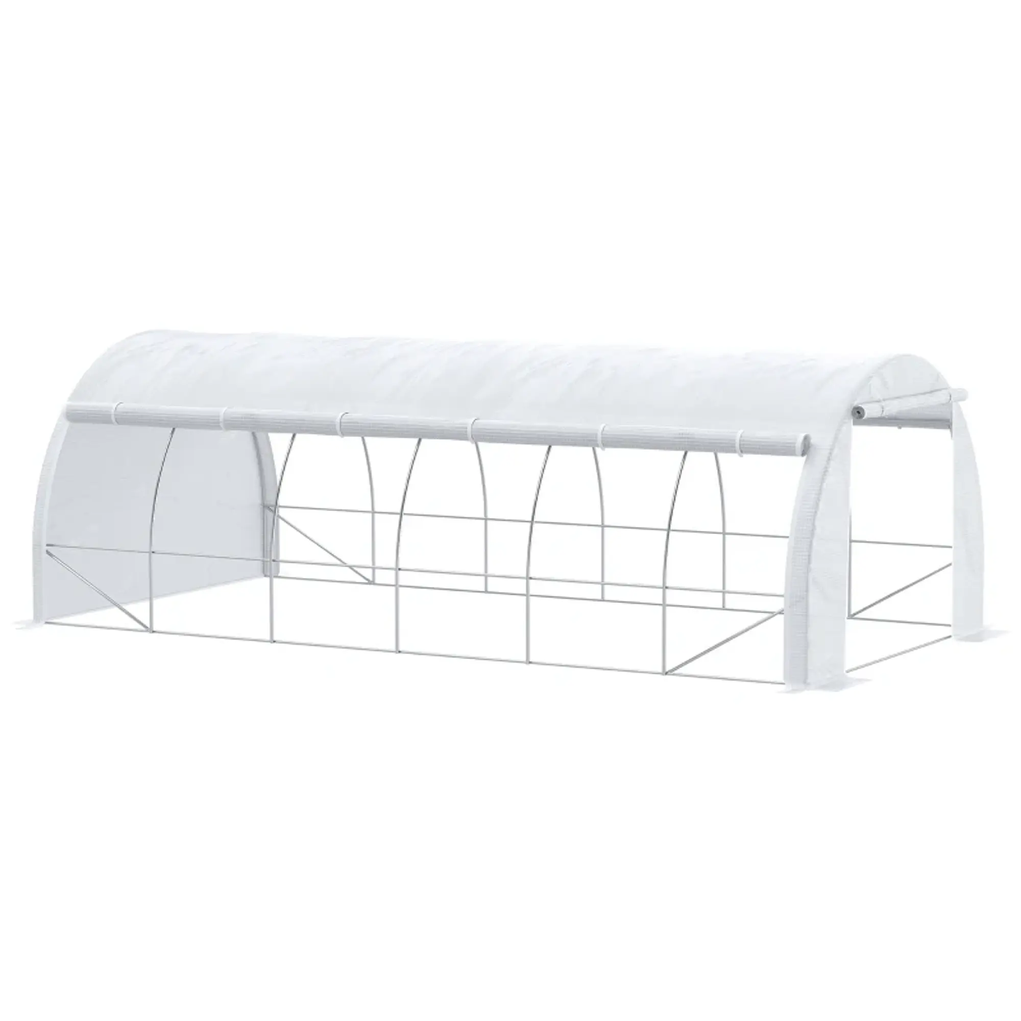 Estufa de Jardim 6x3x2m com Porta Enrolável 12 Janelas 8