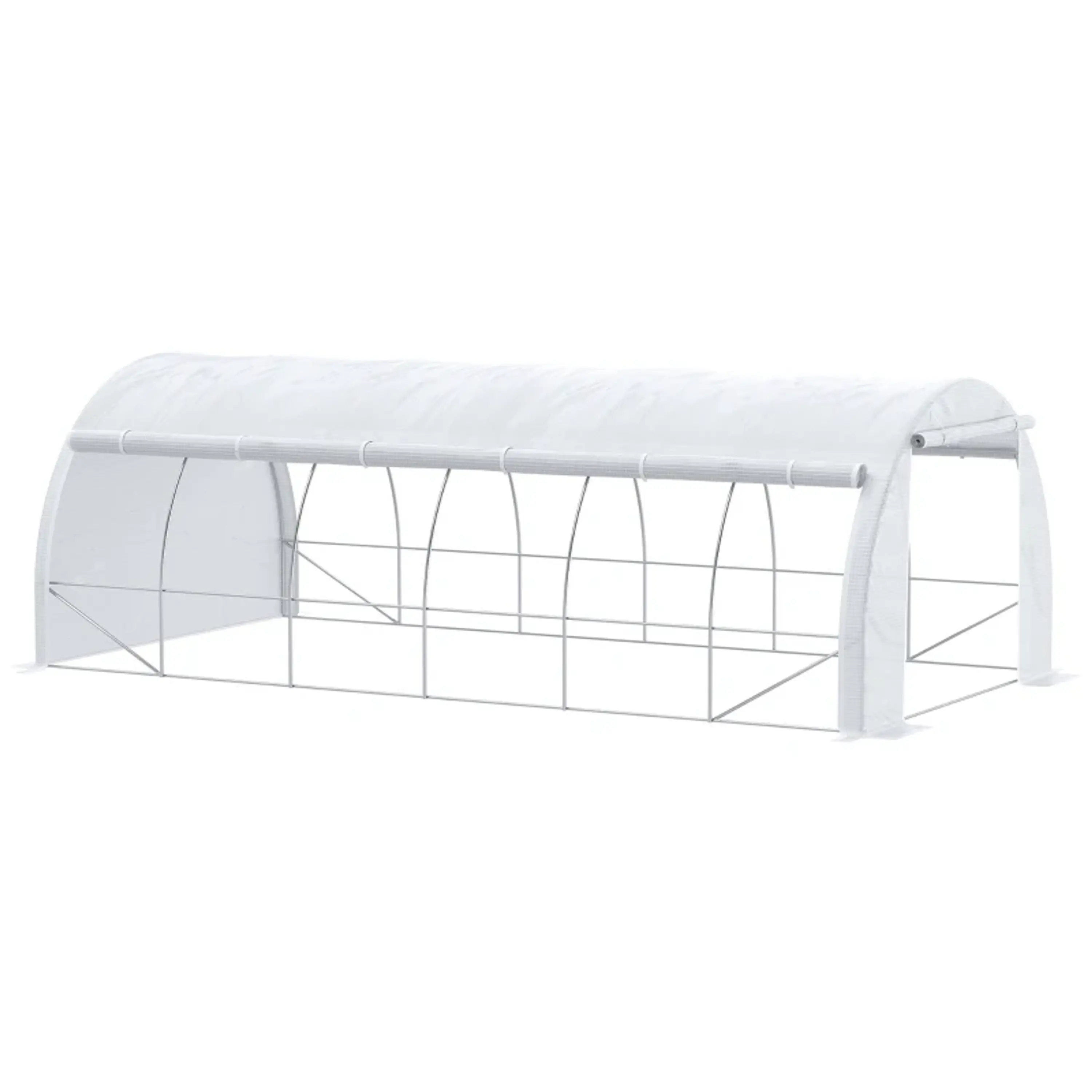 Estufa de Jardim 6x3x2m com Porta Enrolável 12 Janelas 8