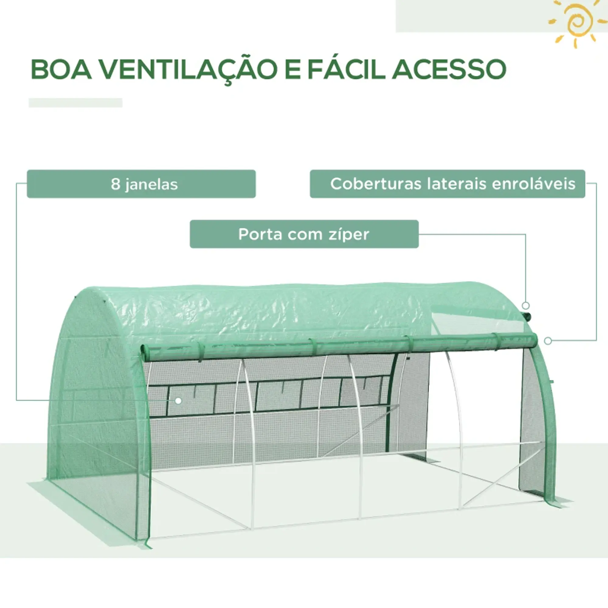 Estufa de Túnel de Jardim 397x300x200 cm 12