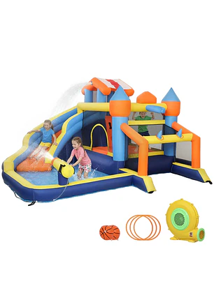 Castelo Insuflável Aquático 8 em 1 com Soprador de 550W