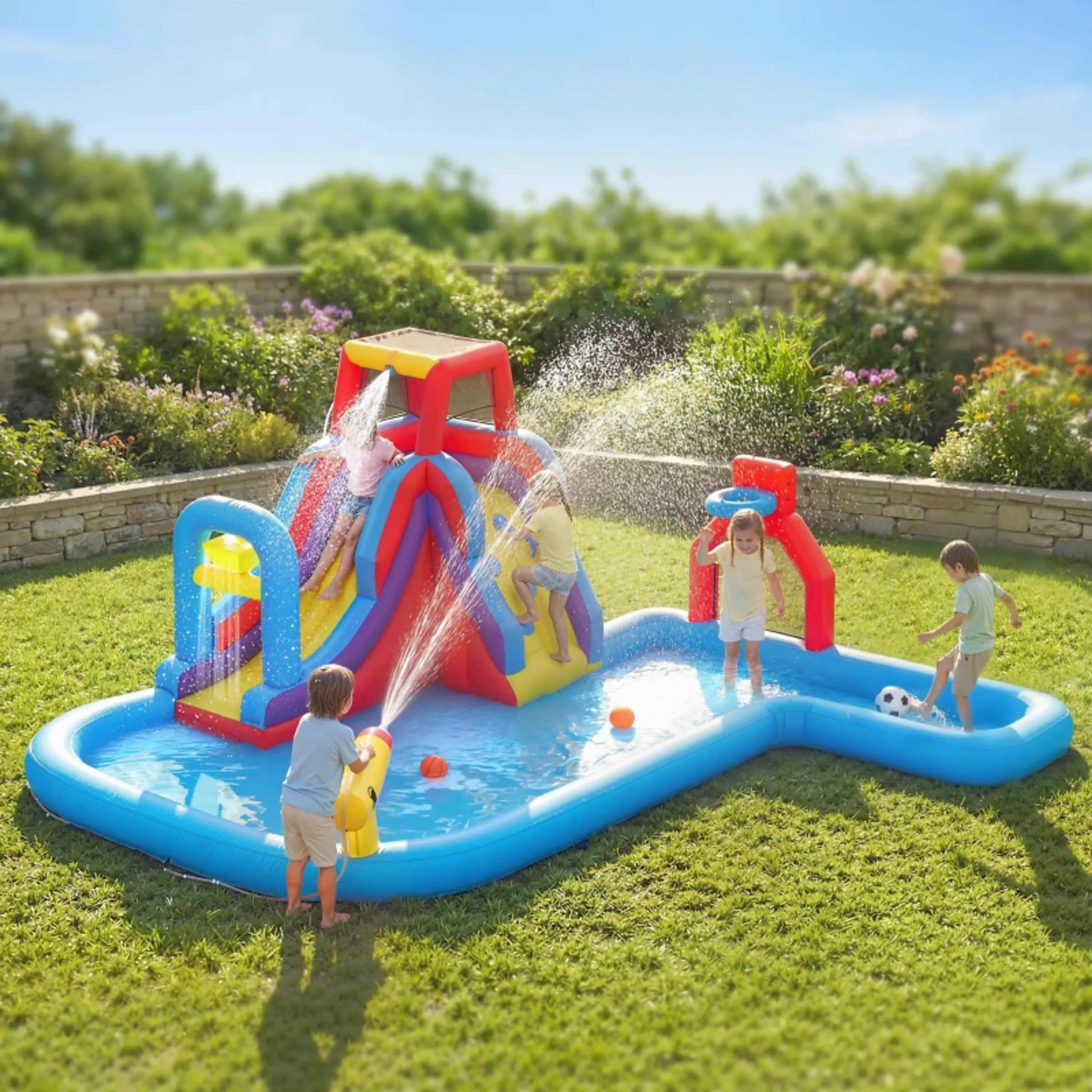 Castelo Insuflável Aquático com Insuflador 550W 2