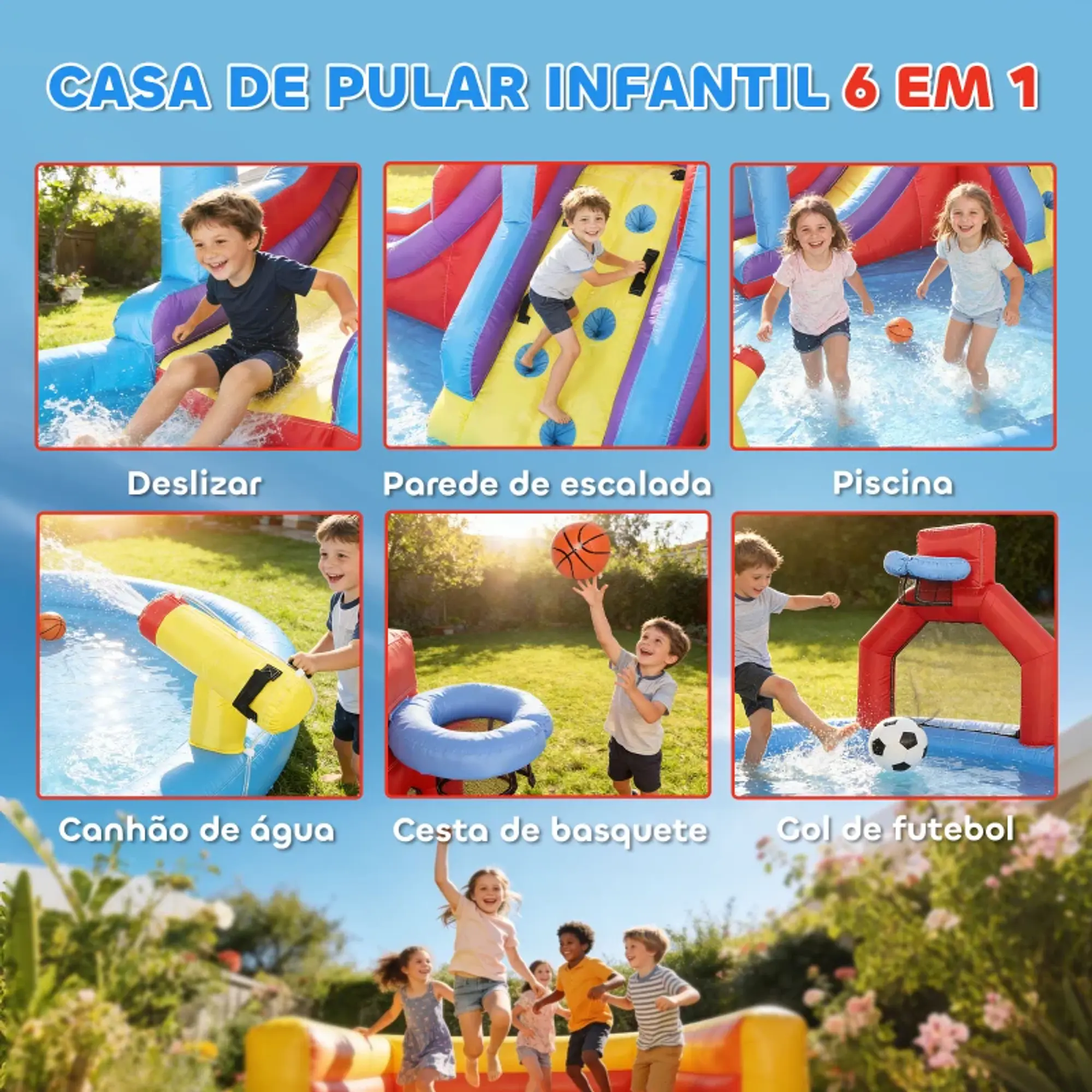 Castelo Insuflável Aquático com Insuflador 550W 7