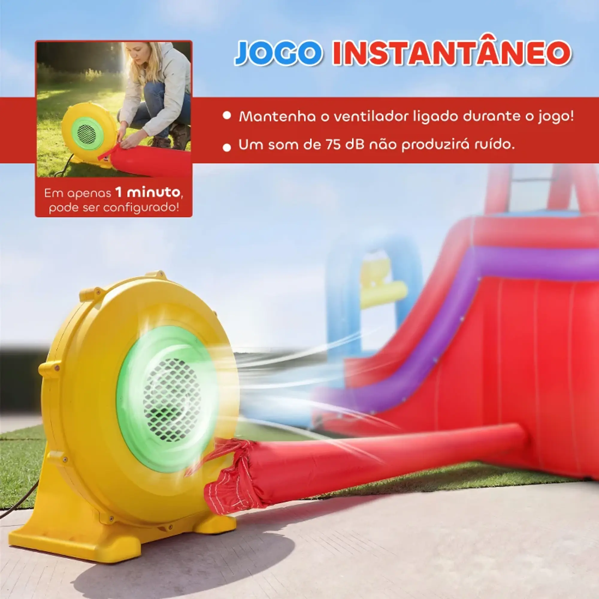 Castelo Insuflável Aquático com Insuflador 550W 8