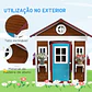 Casinha de Madeira Infantil - Castanho Escuro - Thumbnail 4