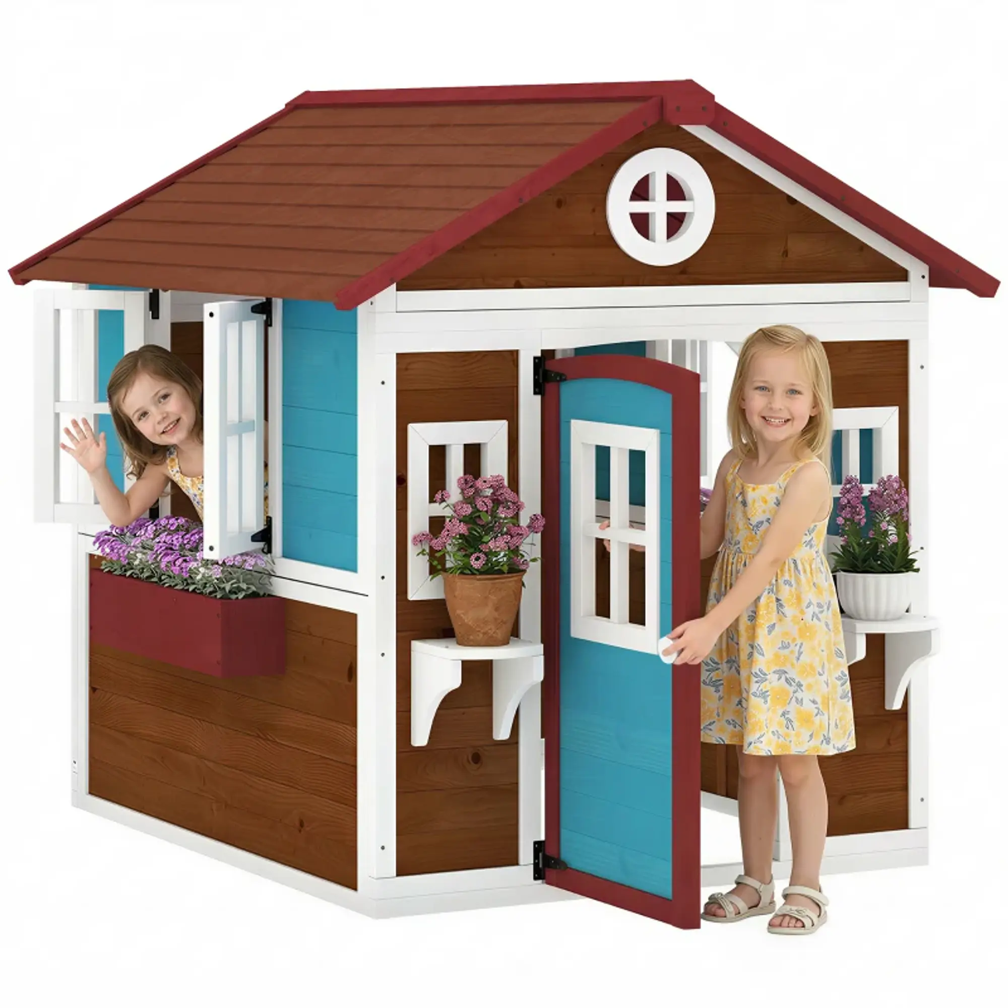 Casinha de Madeira Infantil - Castanho Escuro 2