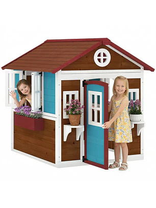 Casinha de Madeira Infantil - Castanho Escuro