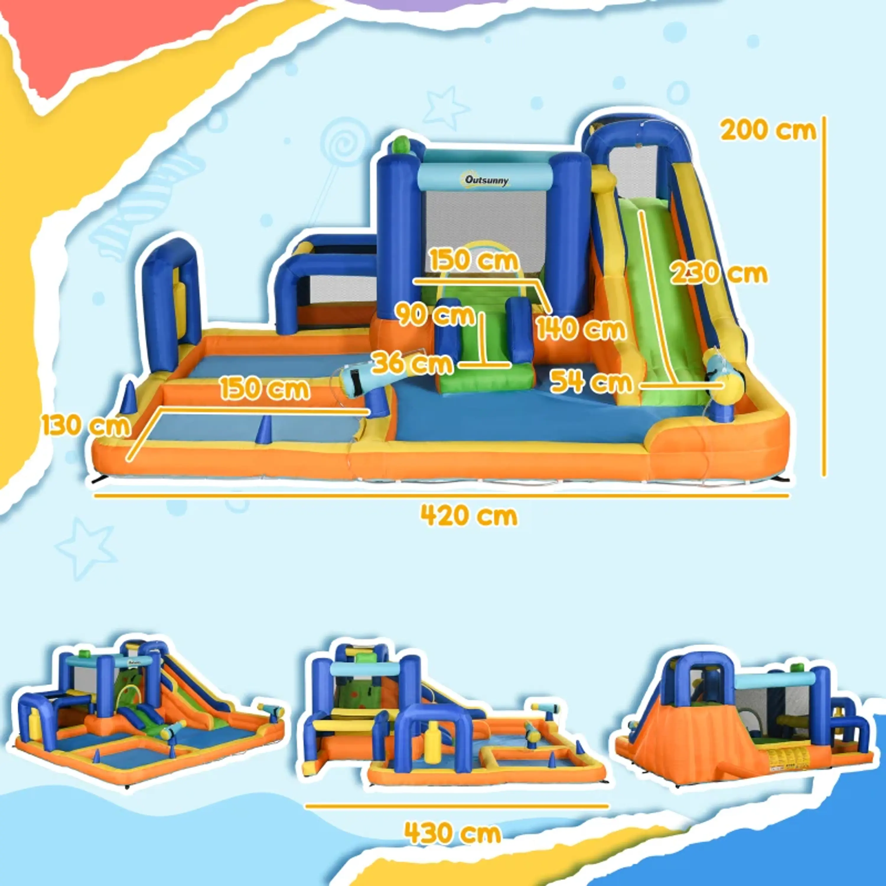 Castelo Insuflável Infantil 7 em 1 Aquático 3