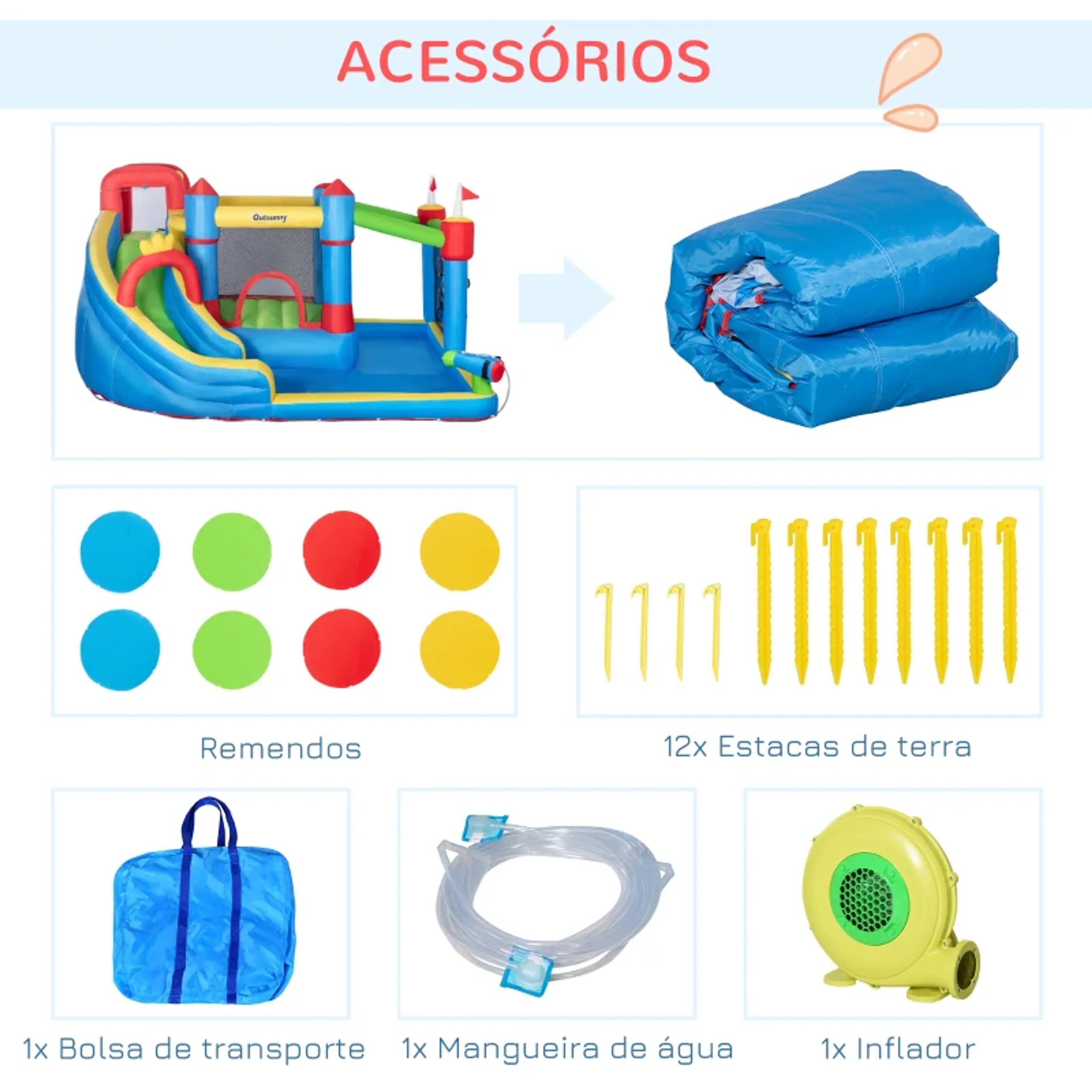 Castelo Insuflável com Escorrega & Trampolim 3