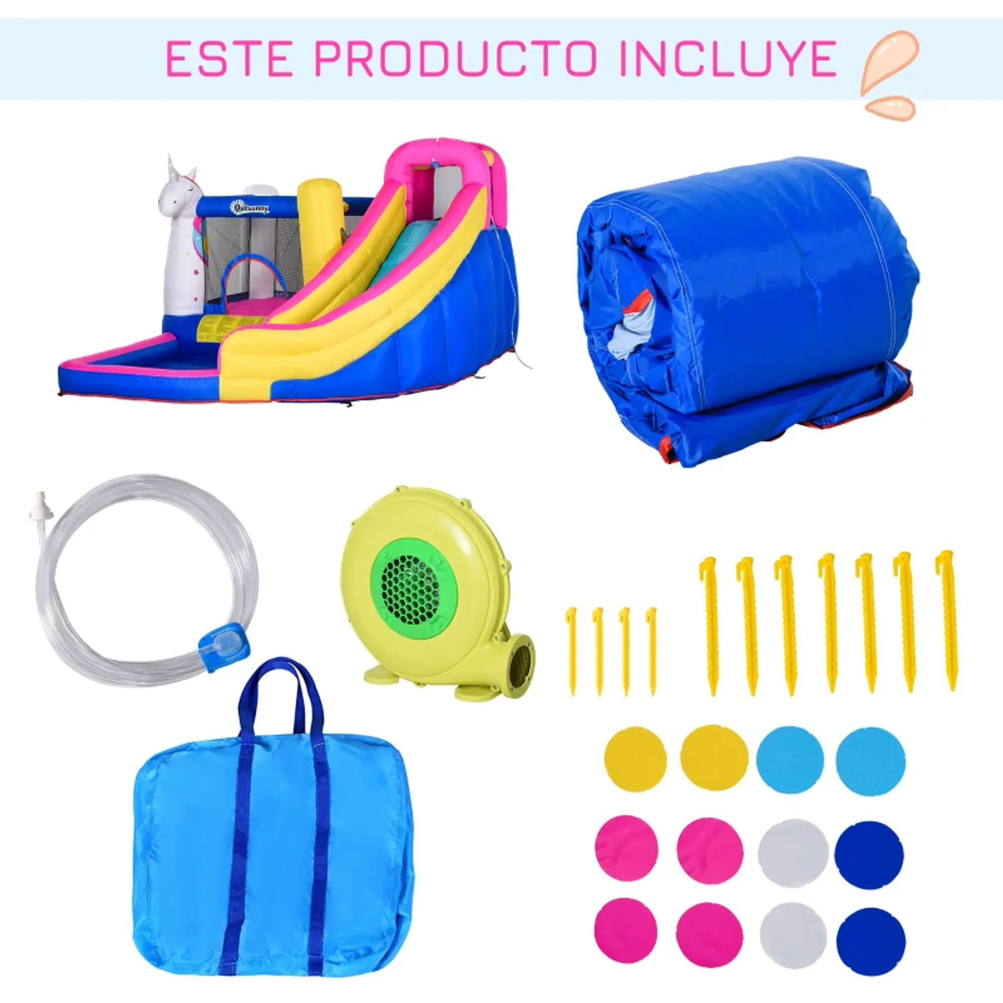 Castelo insuflável com piscina escorregador 4