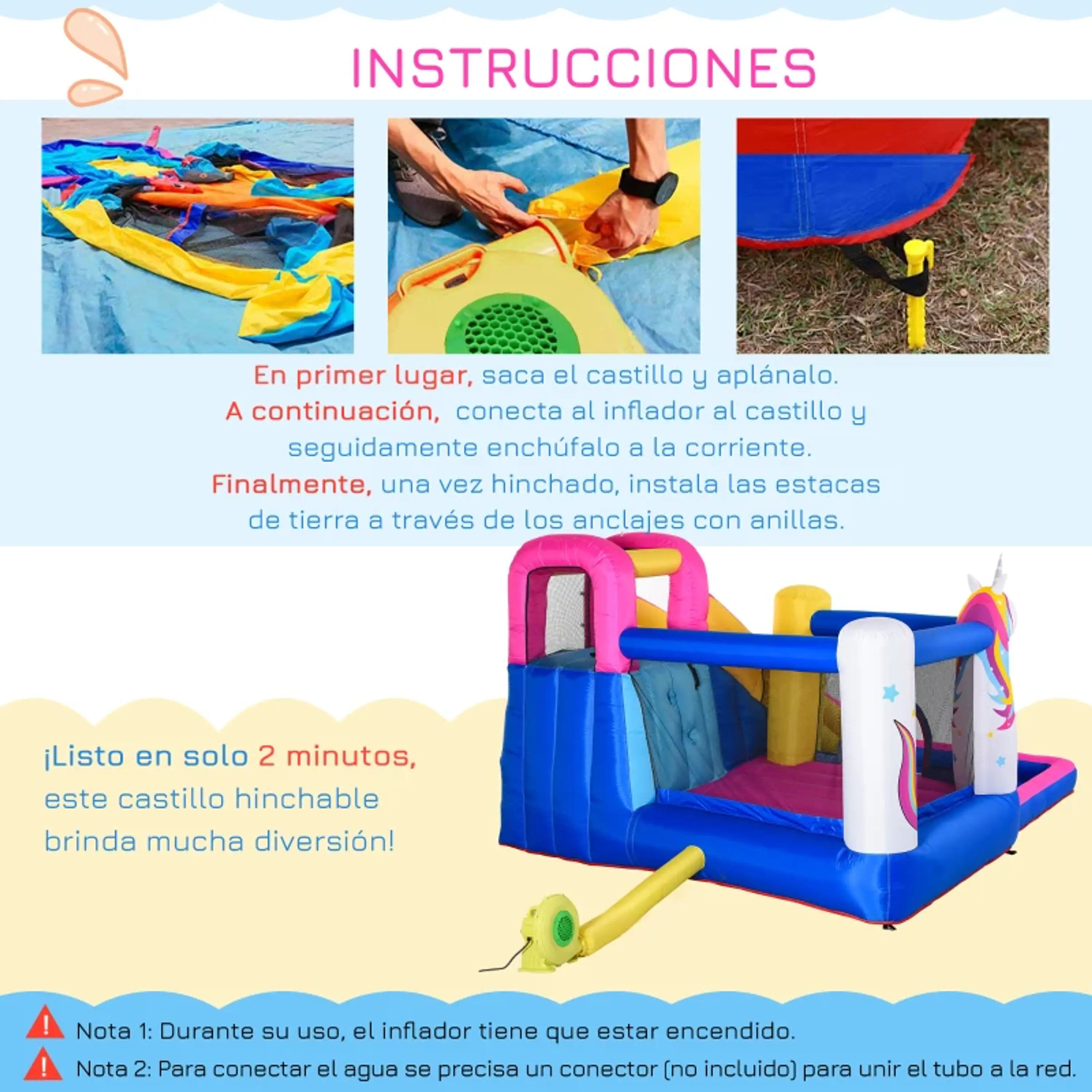 Castelo insuflável com piscina escorregador 9