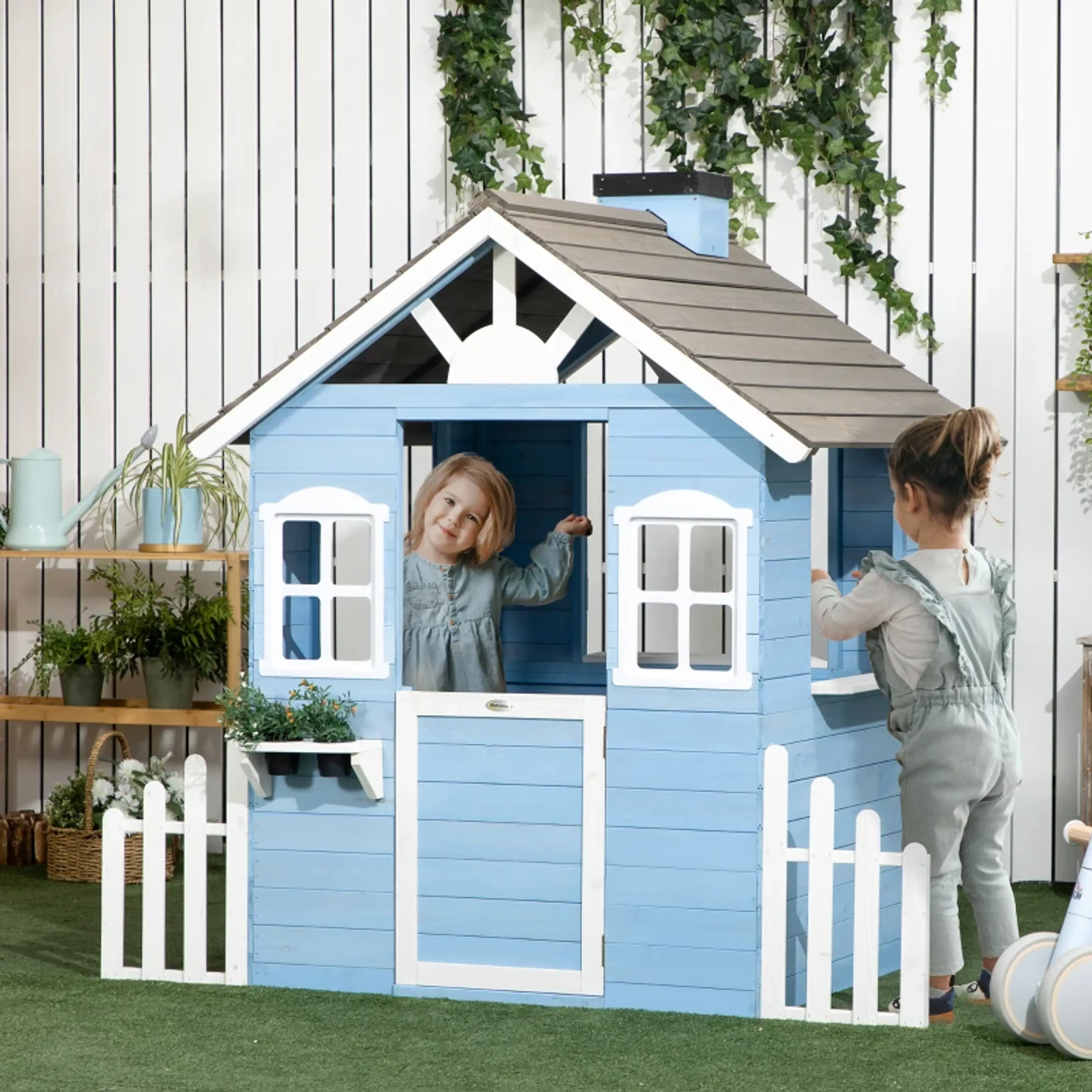 Casinha de Madeira infantil Azul 2