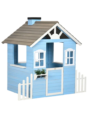 Casinha de Madeira infantil Azul
