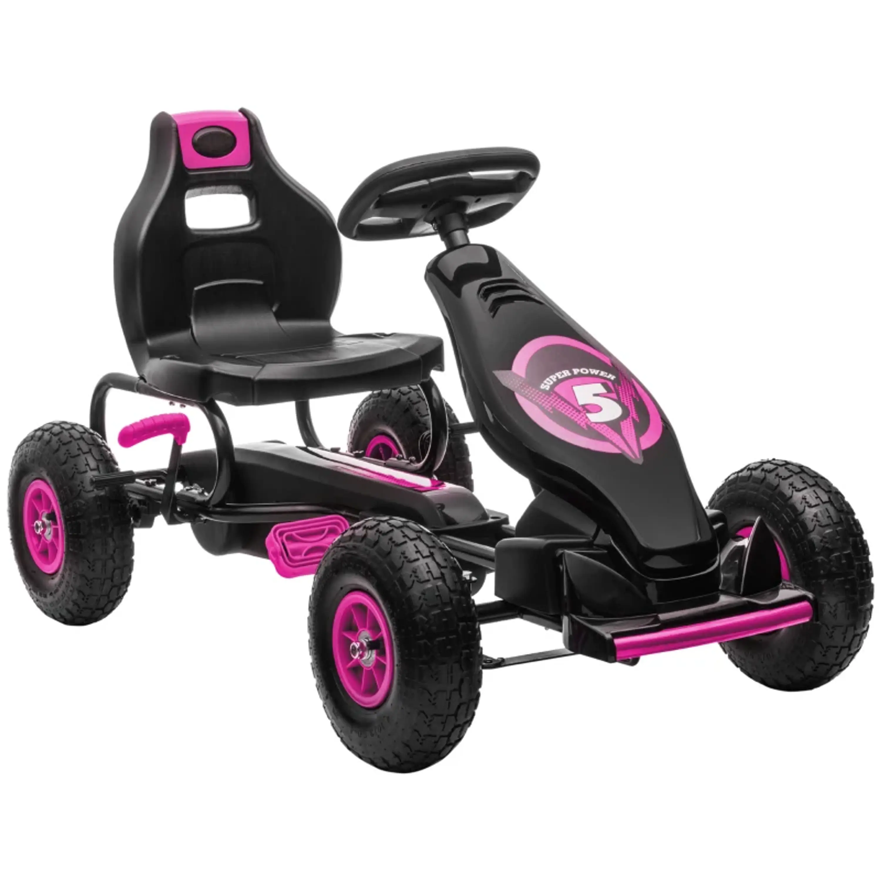 Kart a Pedais para Crianças 5-12 Anos com Travão de Mão 5