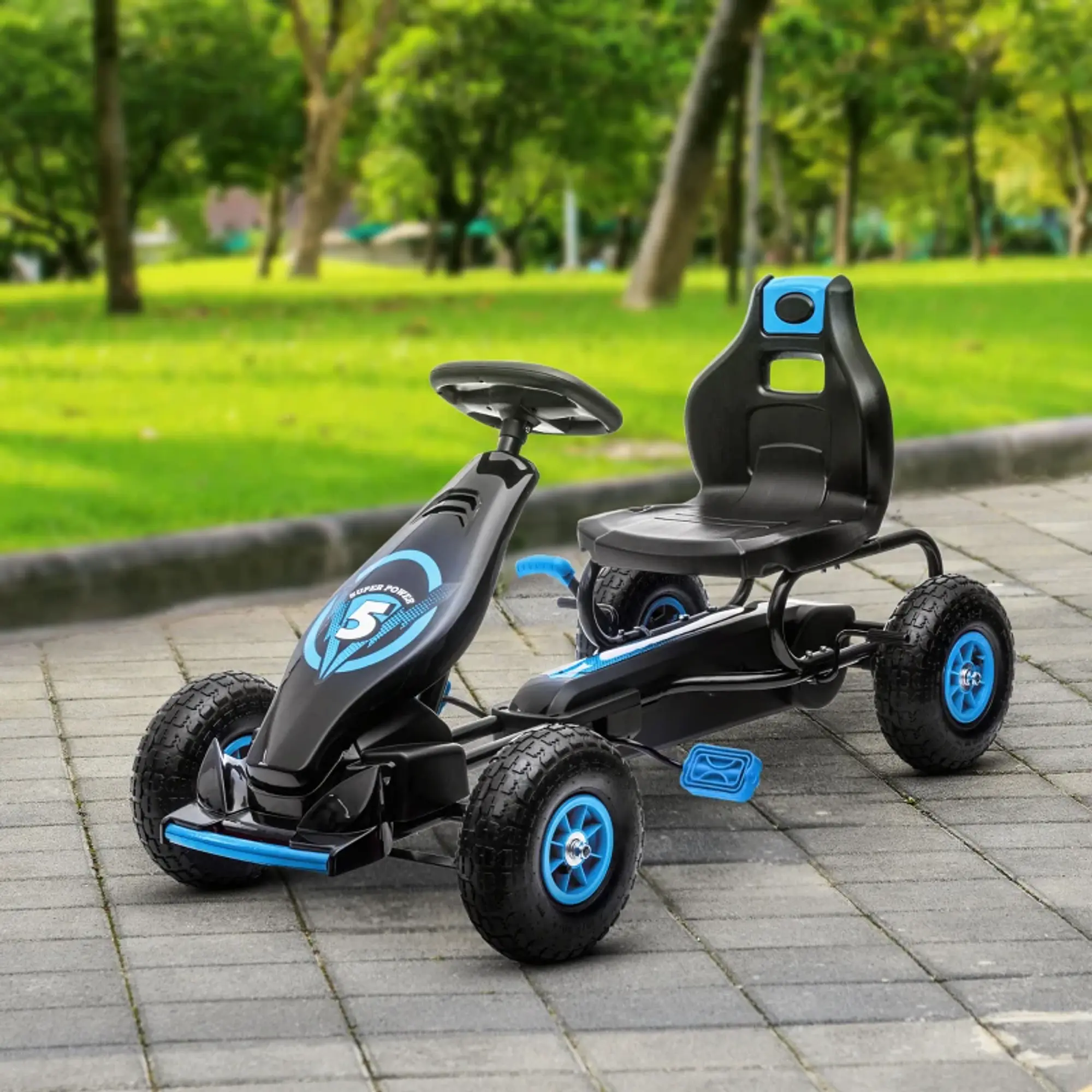 Kart a Pedais para Crianças 5-12 Anos com Travão de Mão 2