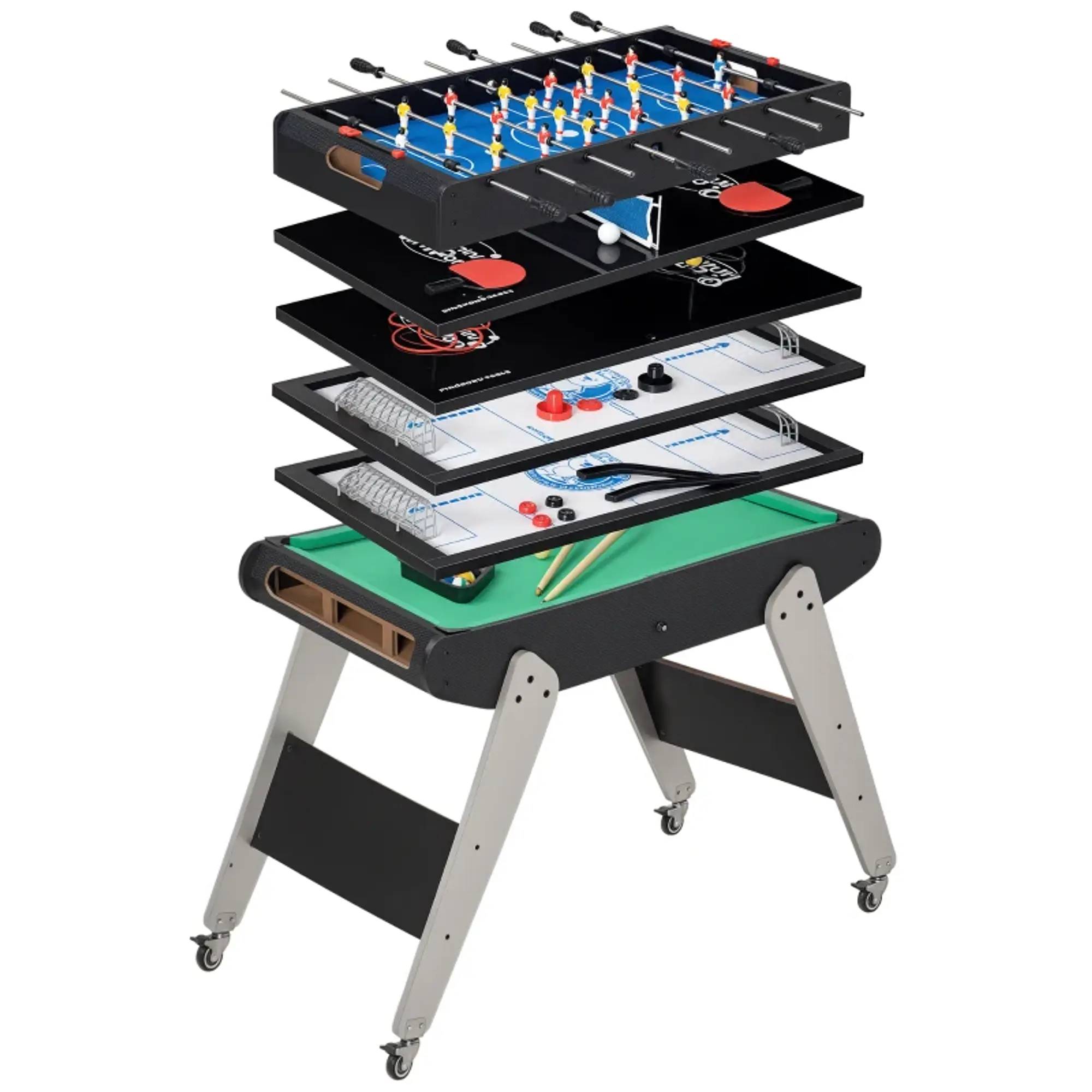 Mesa de Jogos 6 em 1 com Rodas 1
