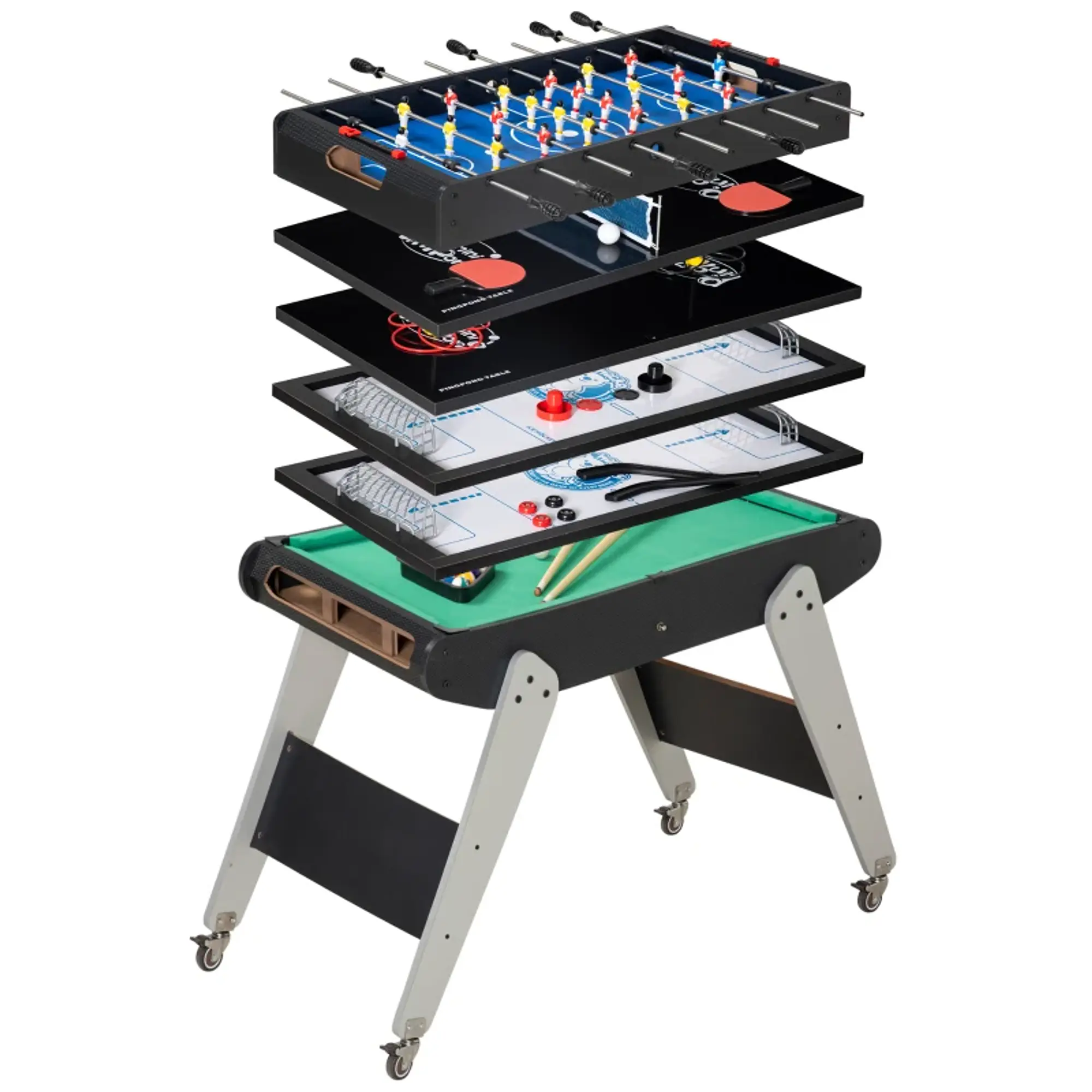 Mesa de Jogos 6 em 1 com Rodas 11