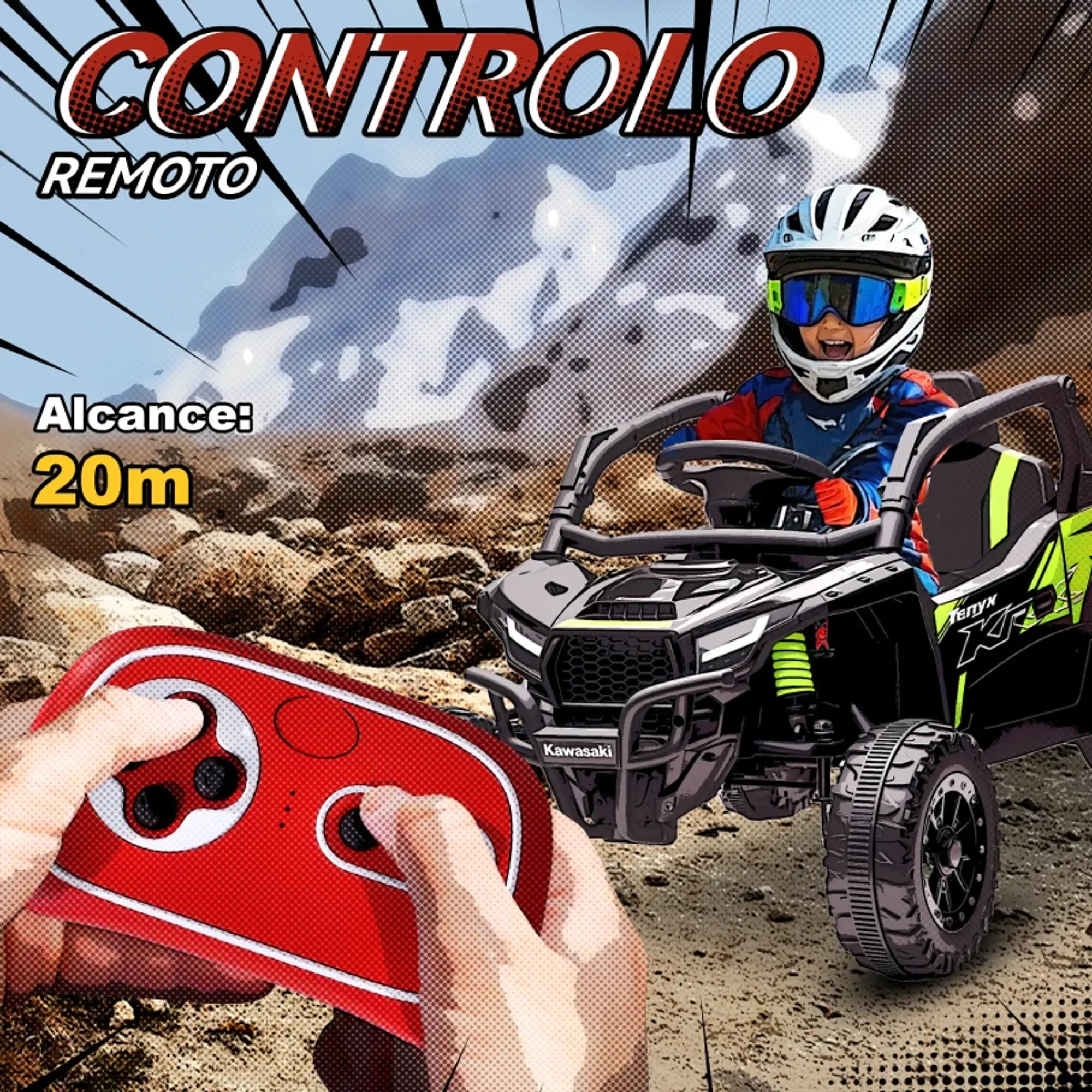 Carro Elétrico para Crianças 12V Kawasaki 7