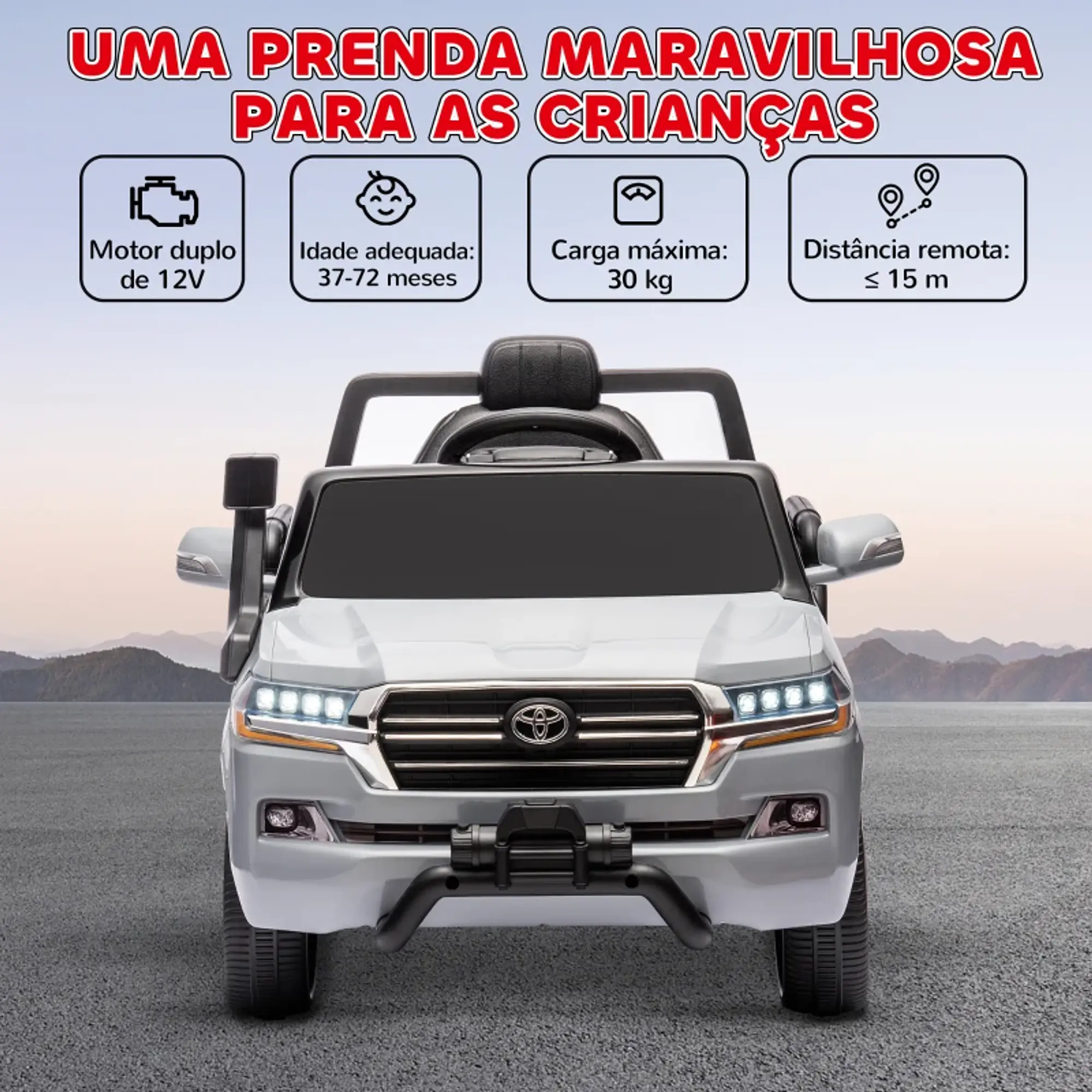 Carro Elétrico para Crianças Toyota Land Cruiser 12V 10
