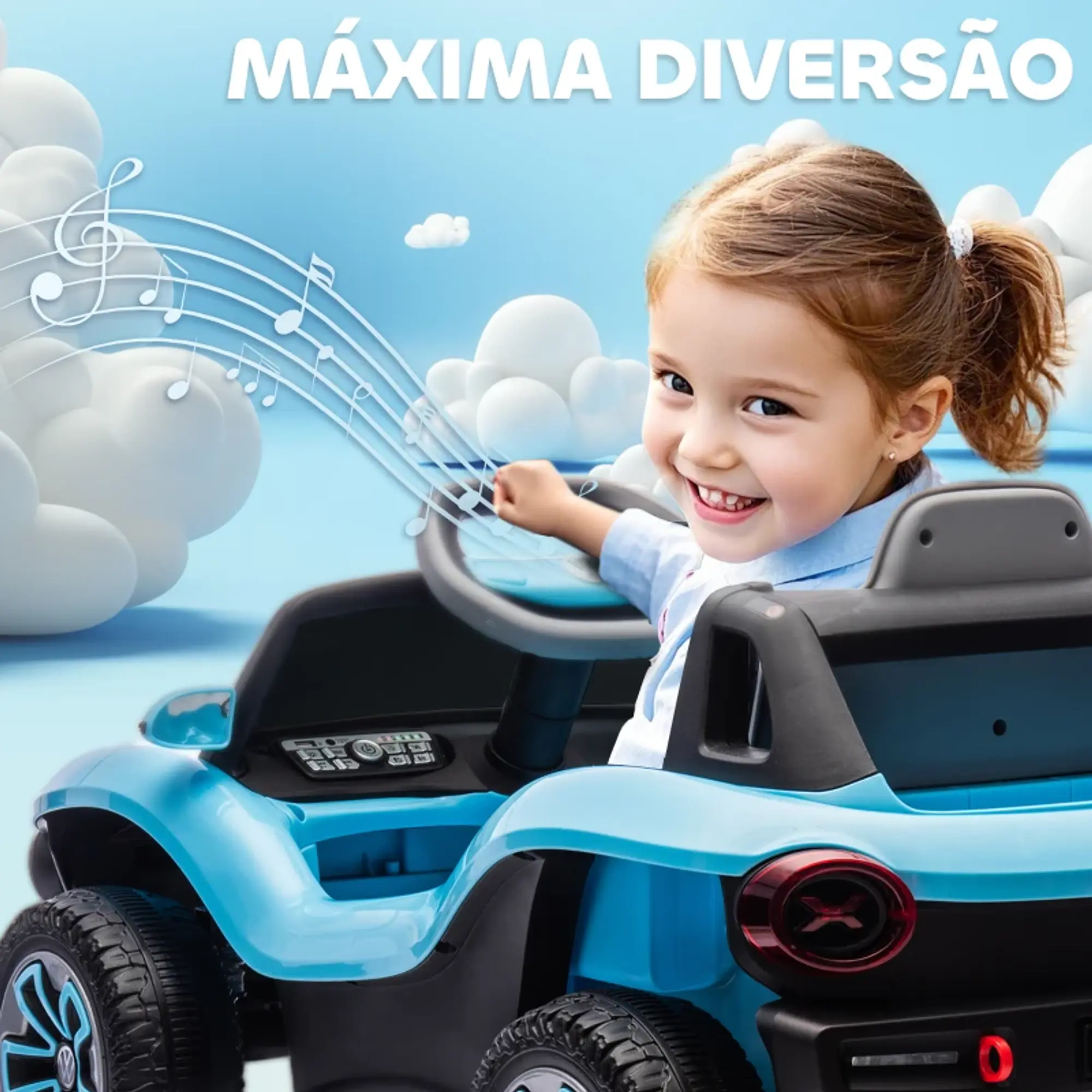 Carro Elétrico Infantil Volkswagen E-Buggy Bateria 12V 6